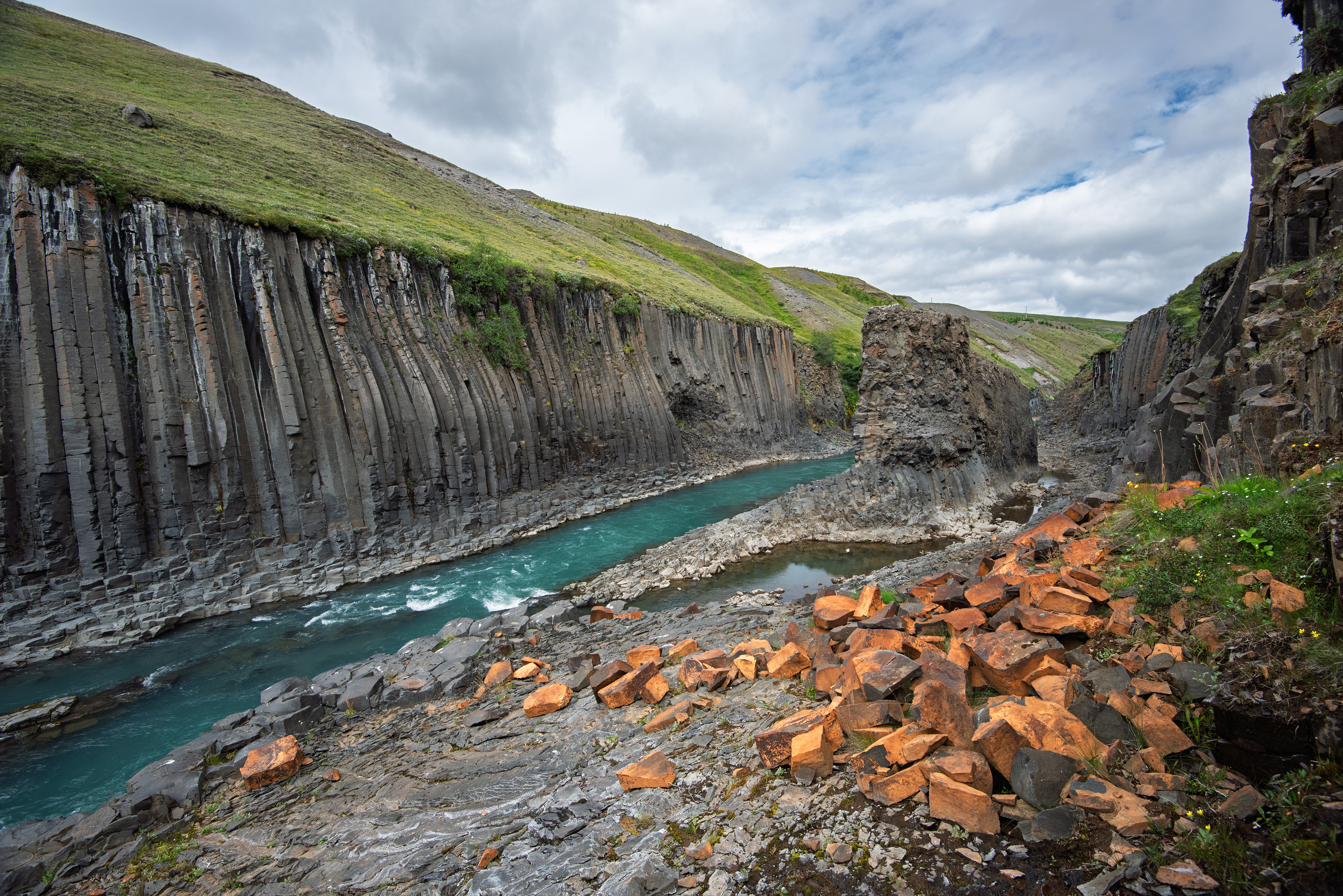 Stuðlagil Canyon in August 2016 before it became a famous tourist destination