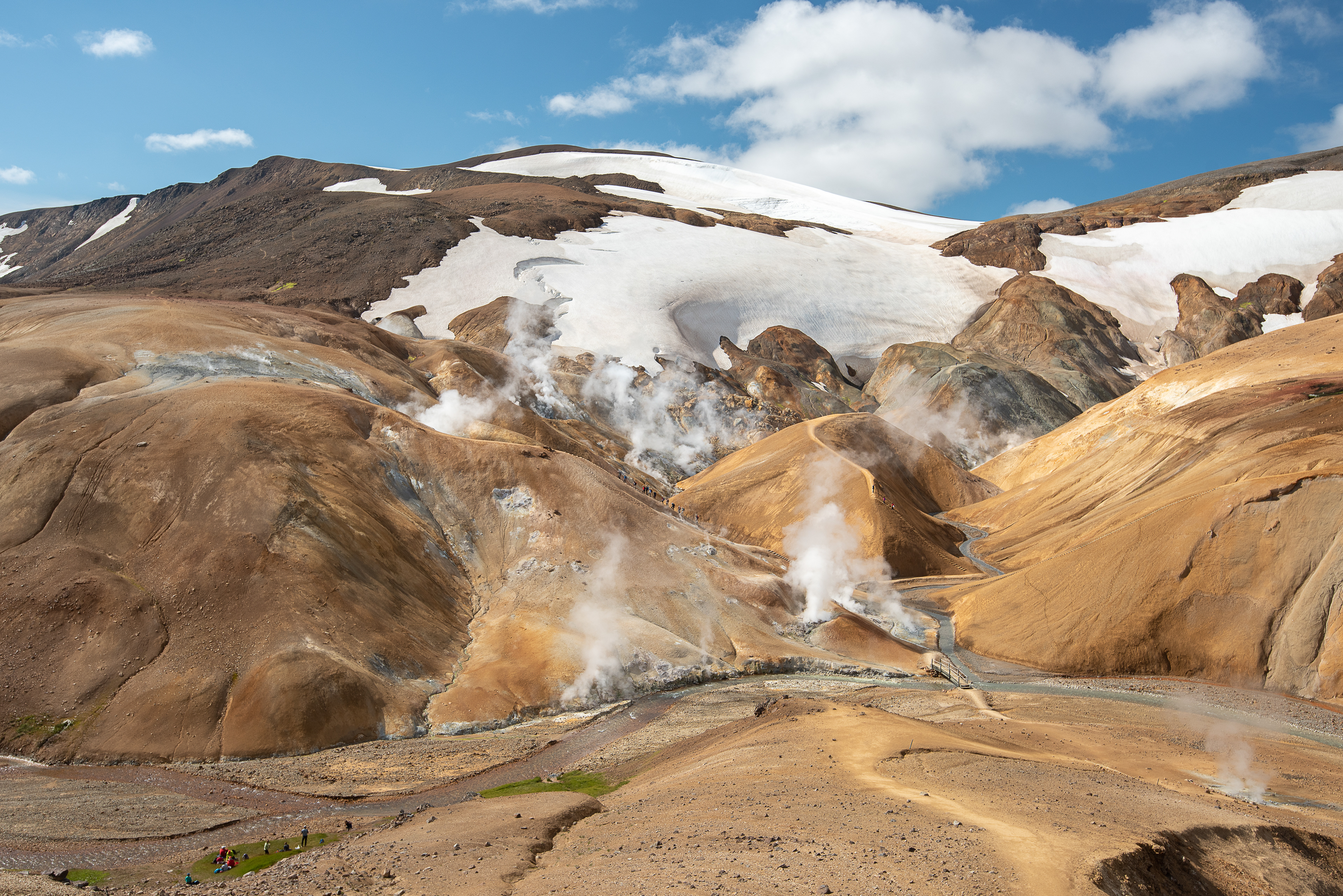 Hveradalir valley is a place that is constantly shaped by powerful forces of nature, ice and magma