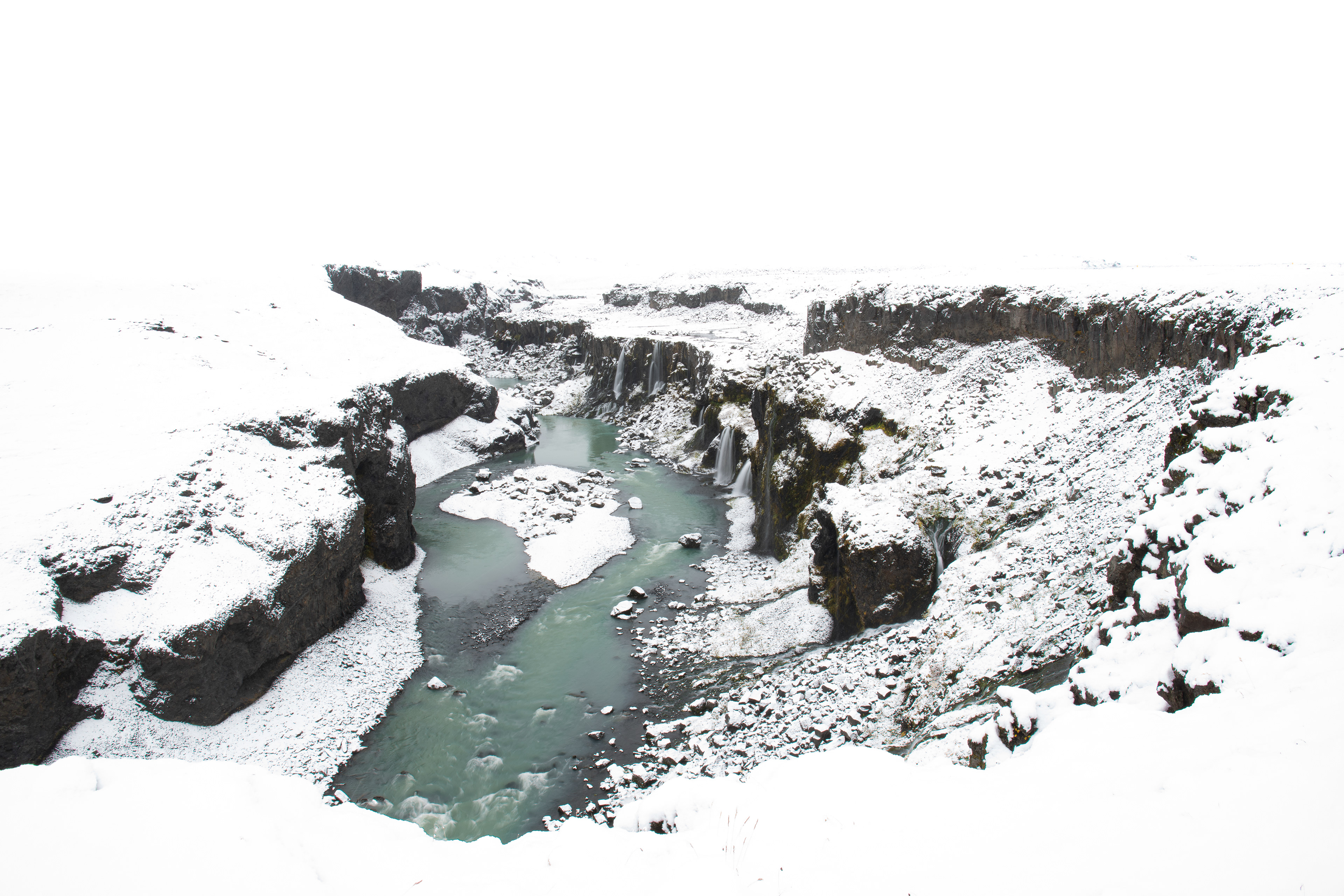 Sigöldugljúfur canyon in winter.