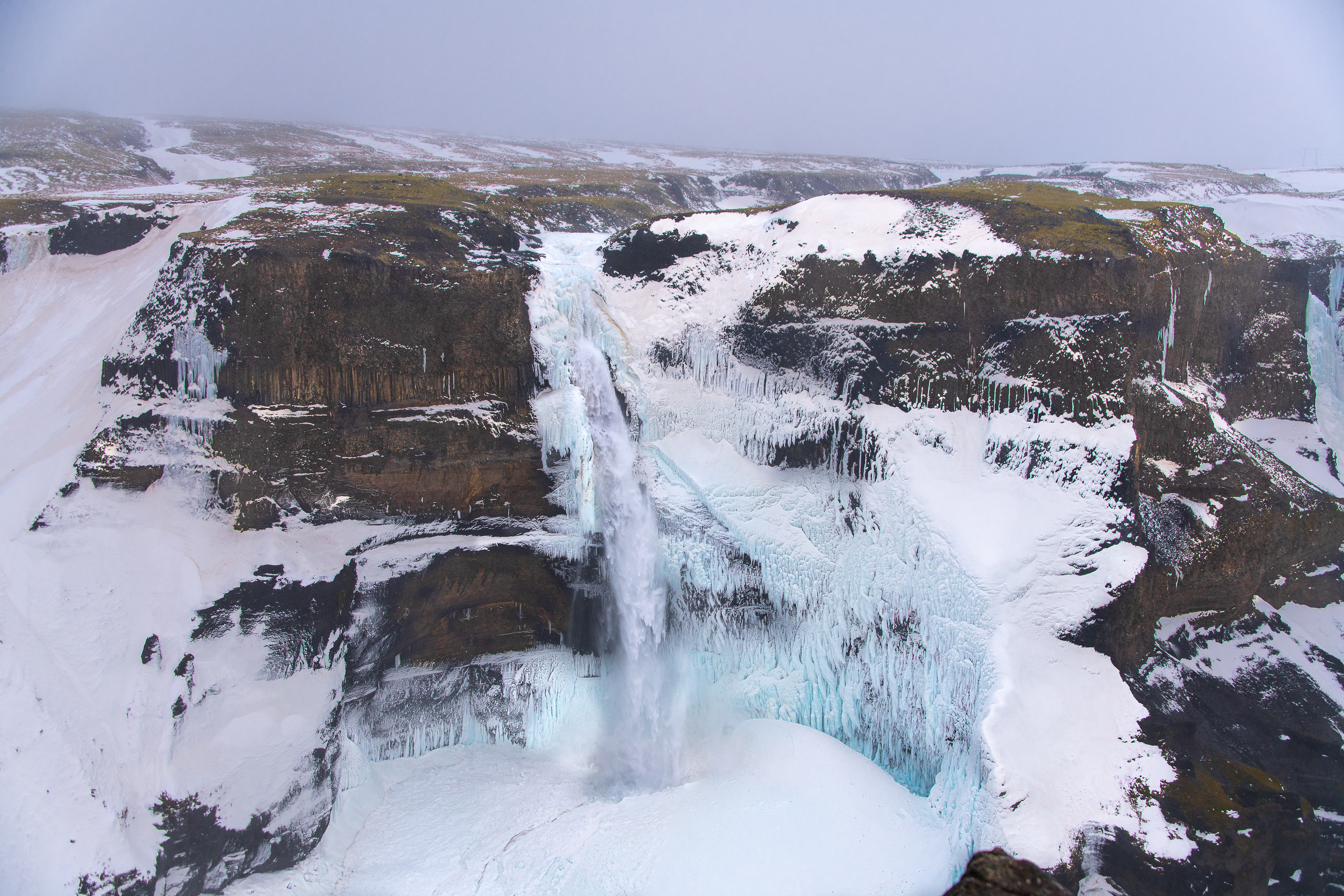 Háifoss in winter produces a lot of interesting ice sculptures 