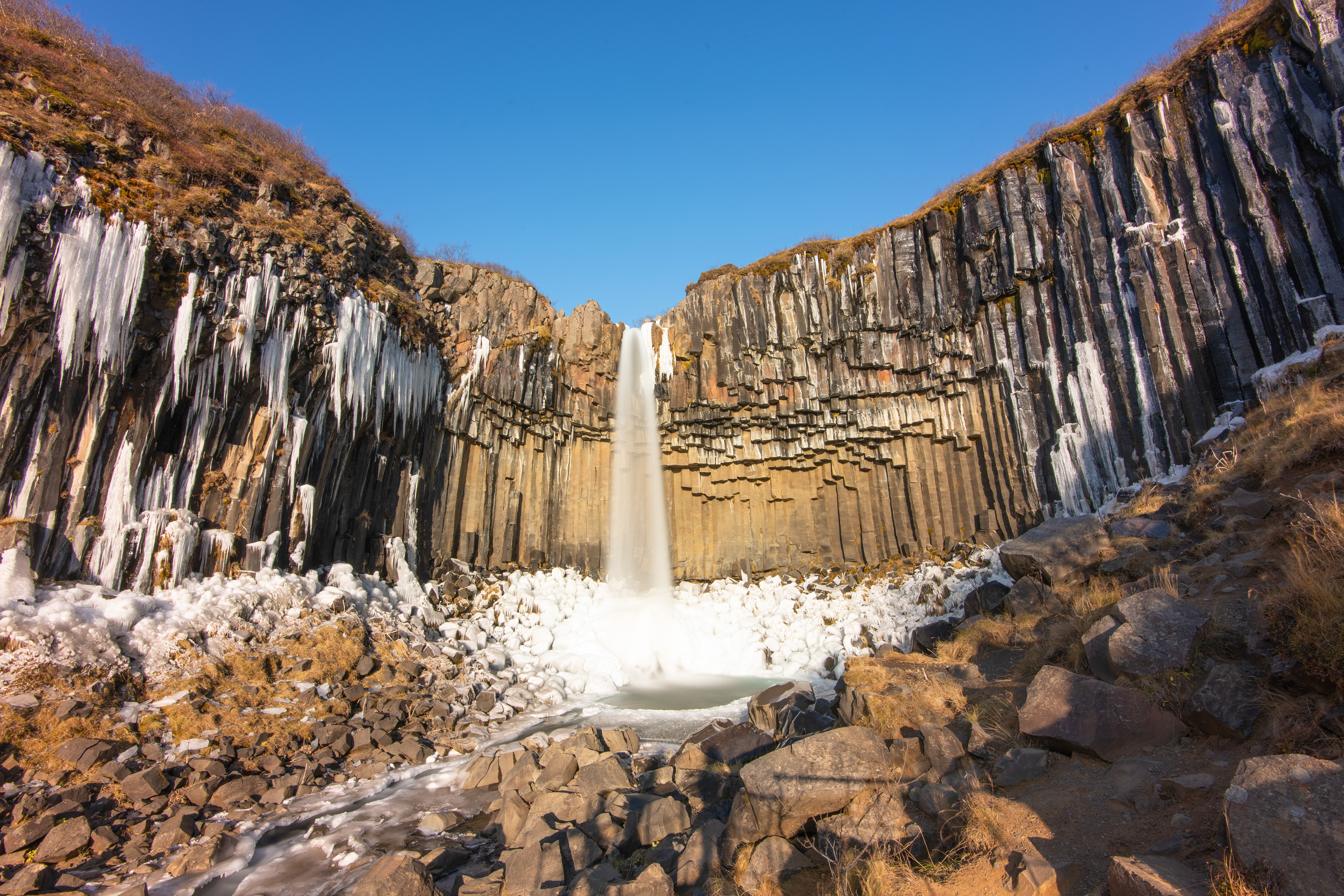 Svartifoss waterfall in Skaftafell National Park