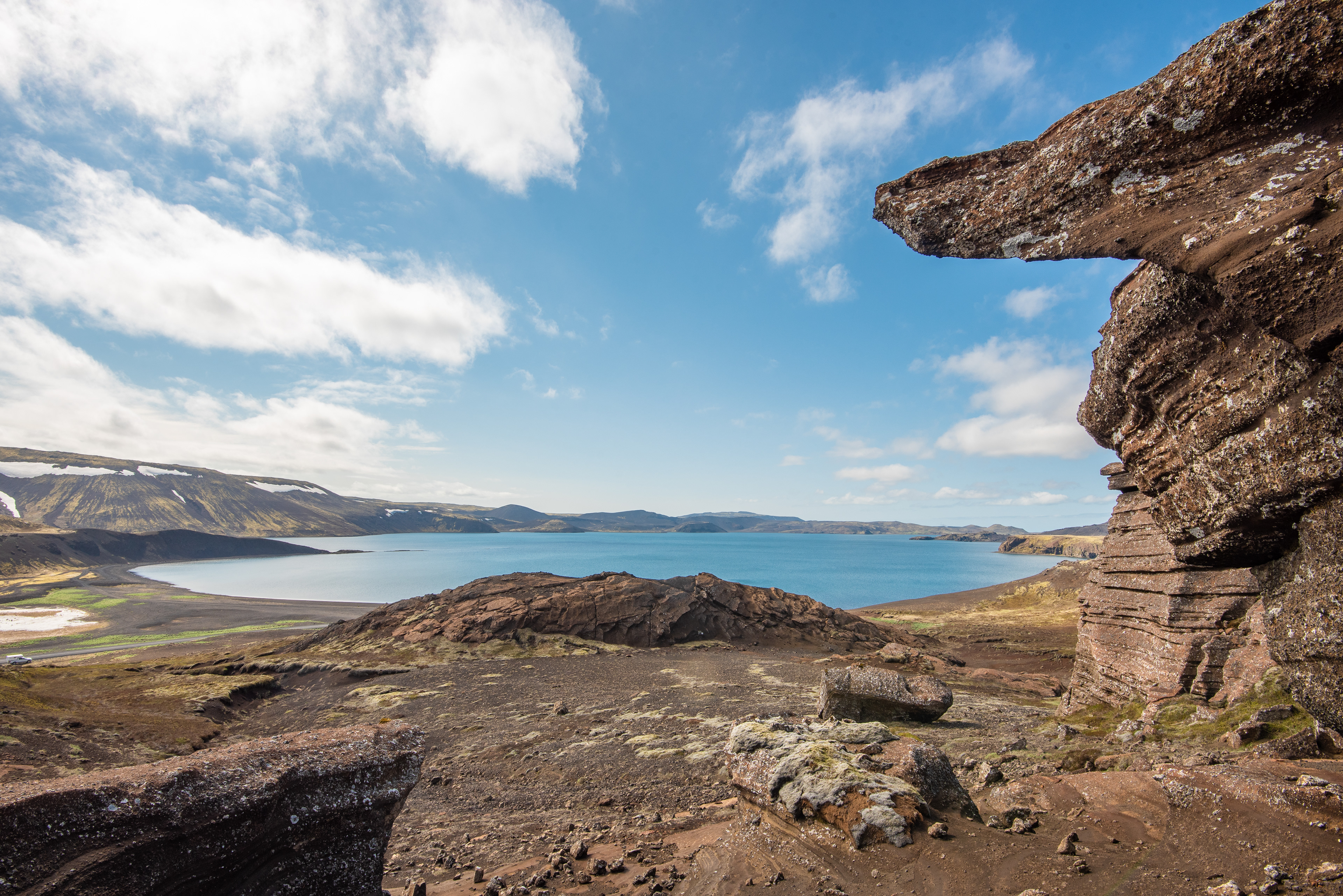Some of the hills around Kleifarvatn lake have interesting foregrounds for photography 
