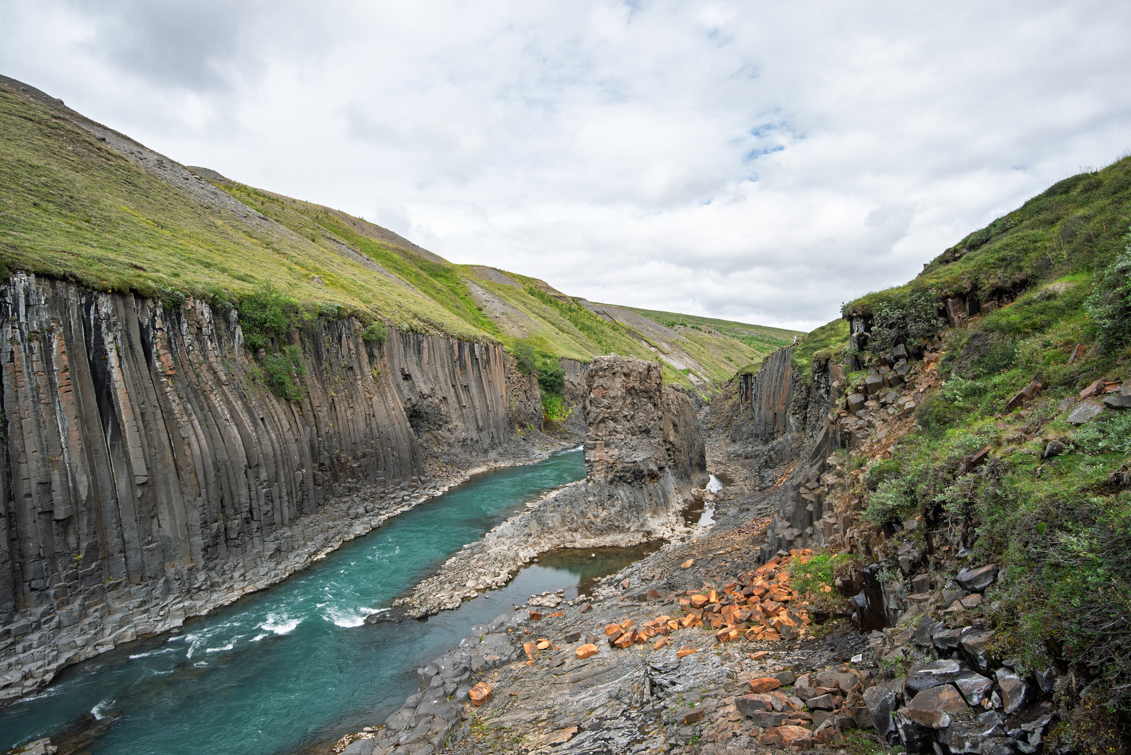Stuðlagil Canyon in August 2016 before it became a famous tourist destination