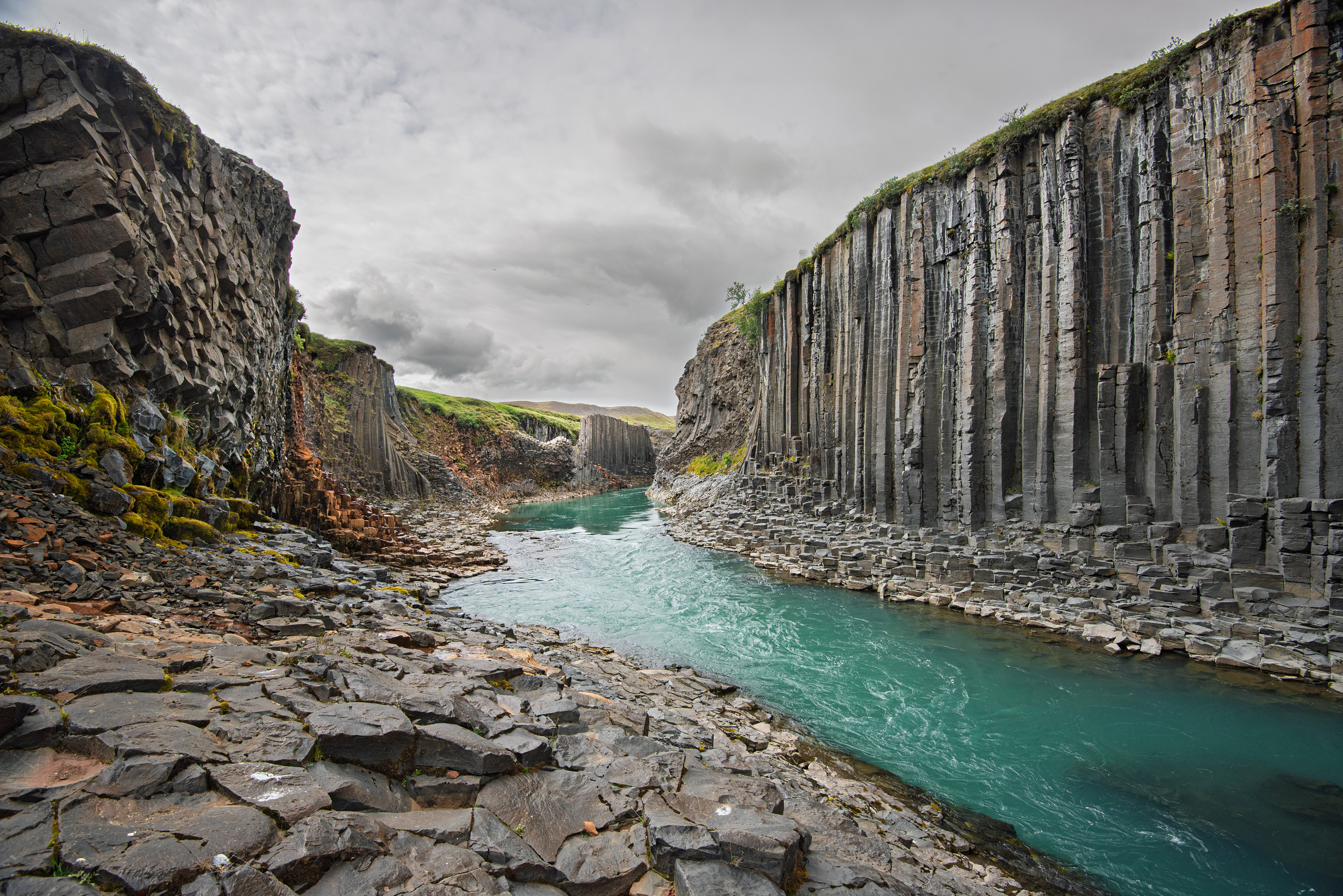 Stuðlagil Canyon in August 2016 before it became a famous tourist destination