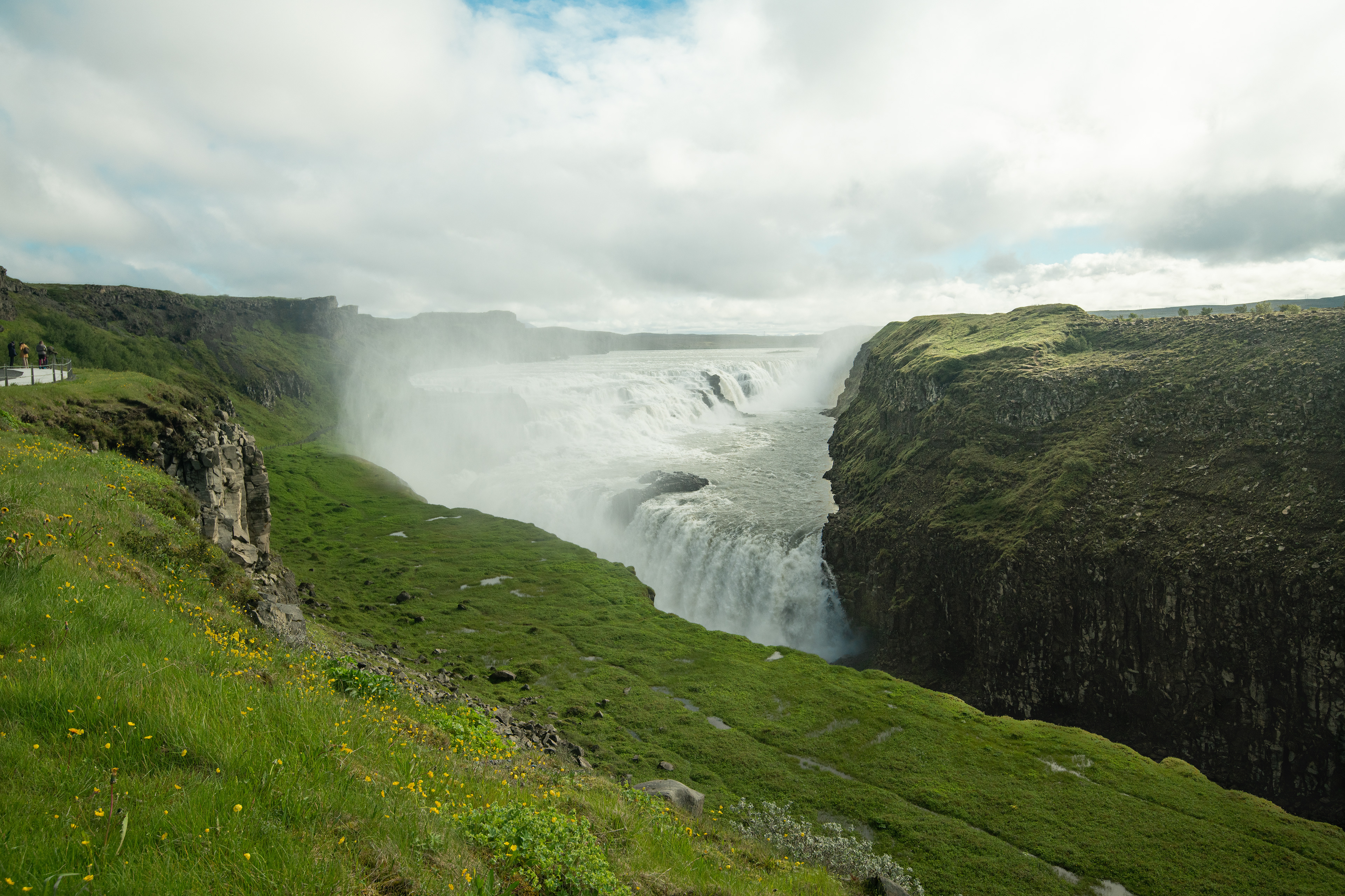 Gullfoss waterfall in summer