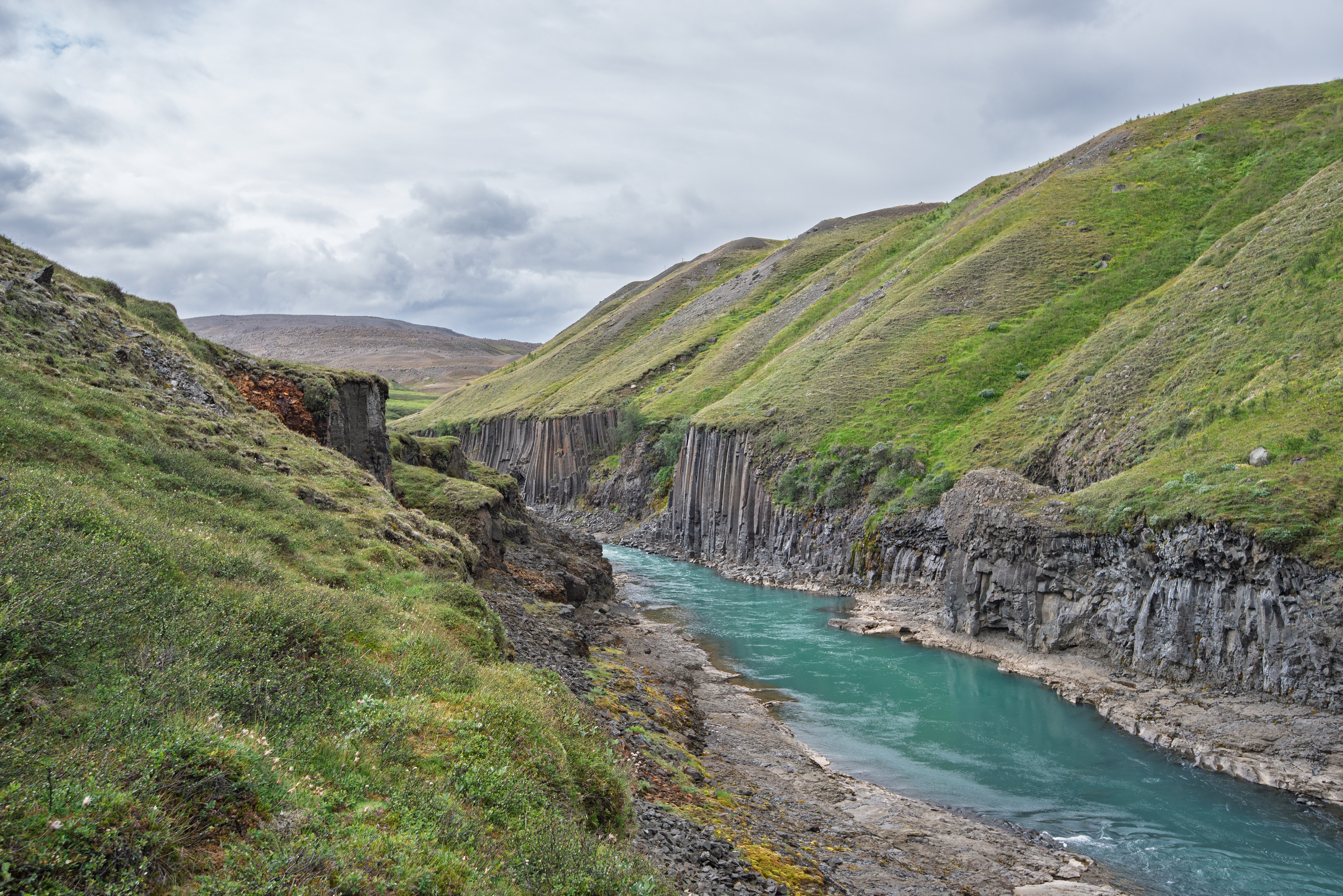 Stuðlagil Canyon in August 2016 before it became a famous tourist destination