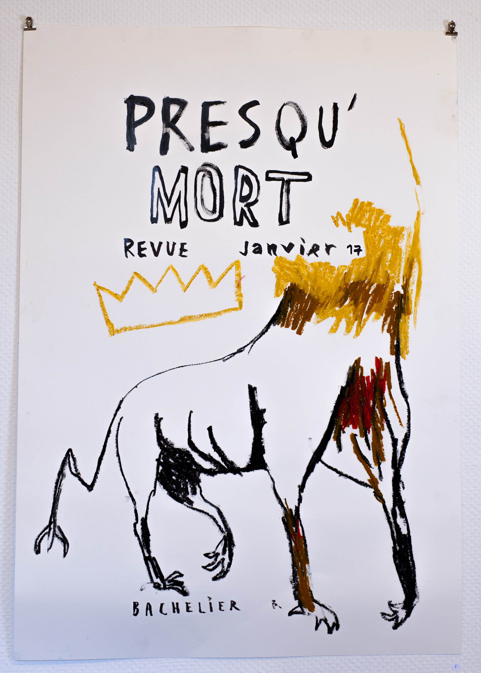 presque Mort. Huile sur papier. 100x70 cm