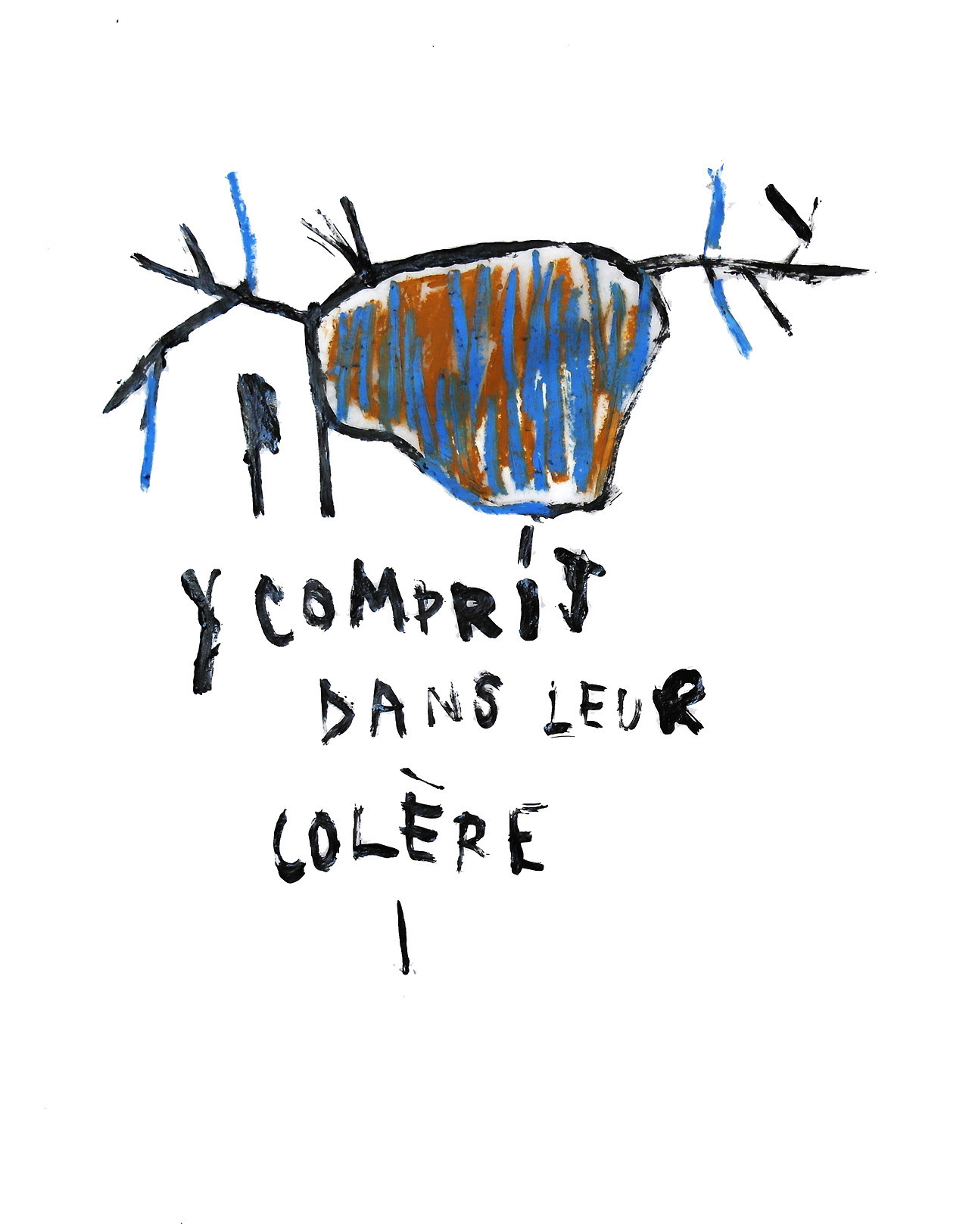 colère. huile sur papier. 50x60 cm