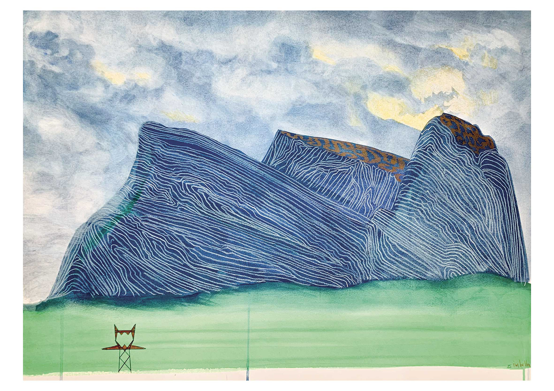 La porte-aquarelle sur papier 50x65 cm