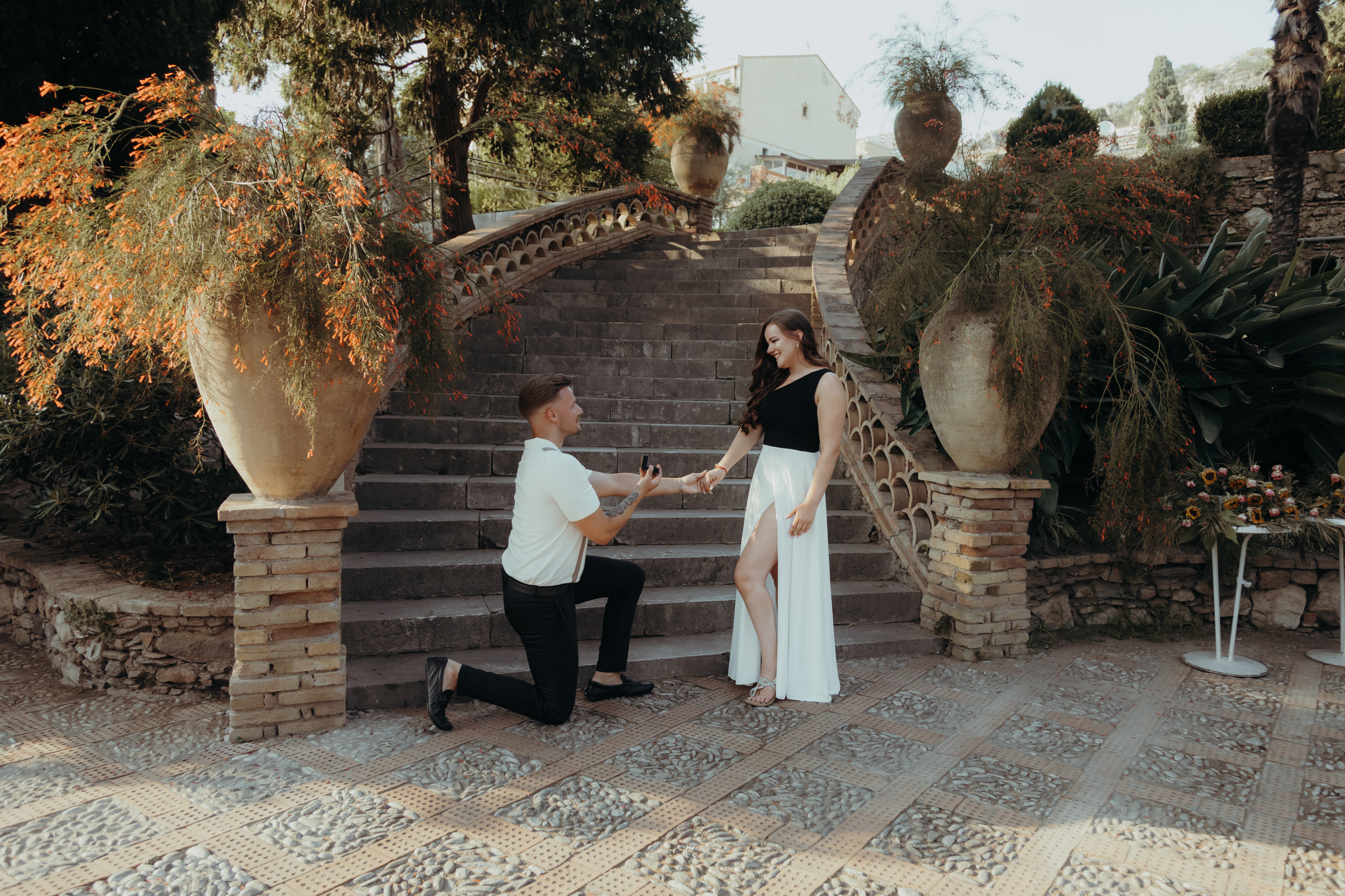 proposal photographer in Taormina capturing emotional moment