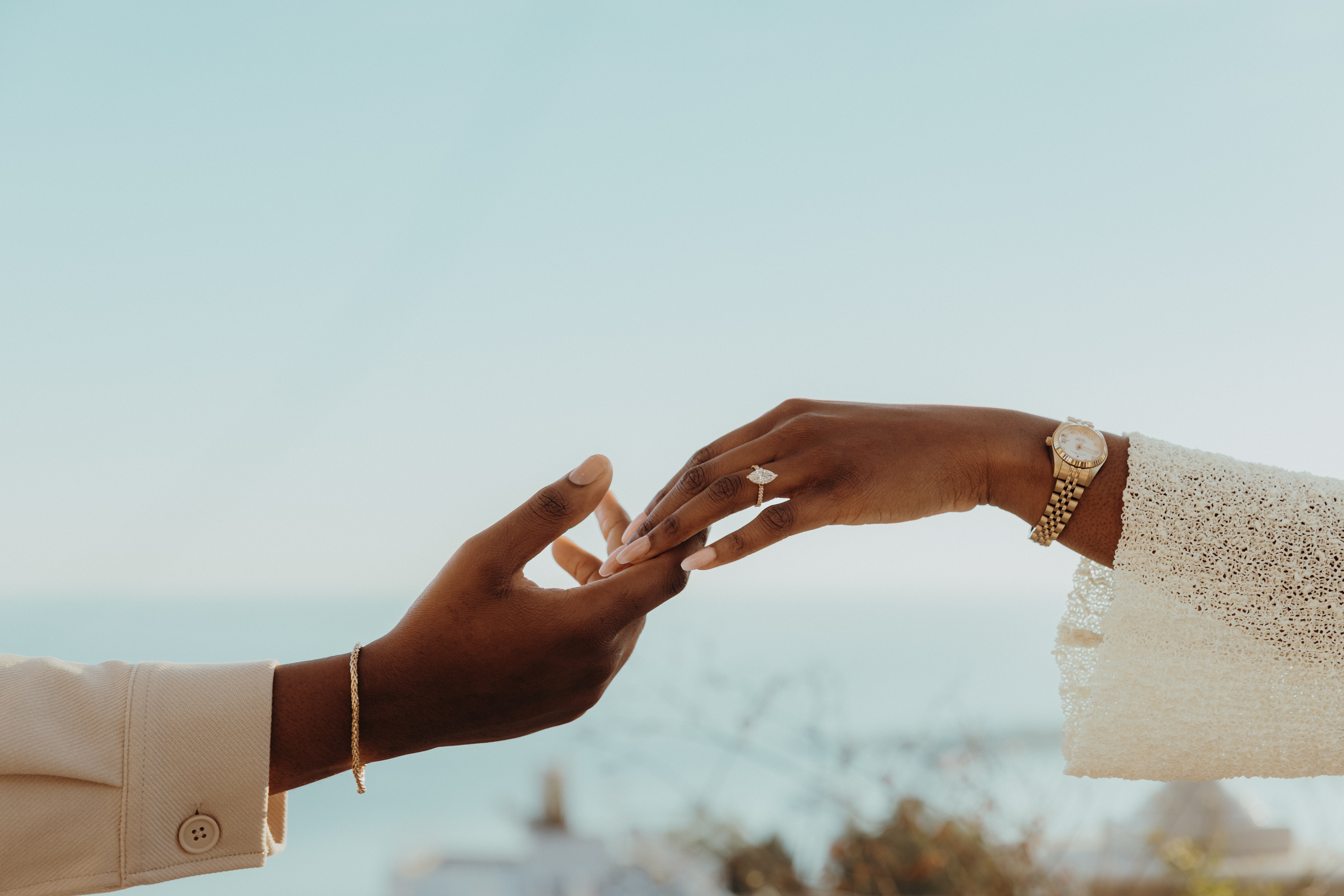 surprise proposal in Taormina at sunset overlooking the sea