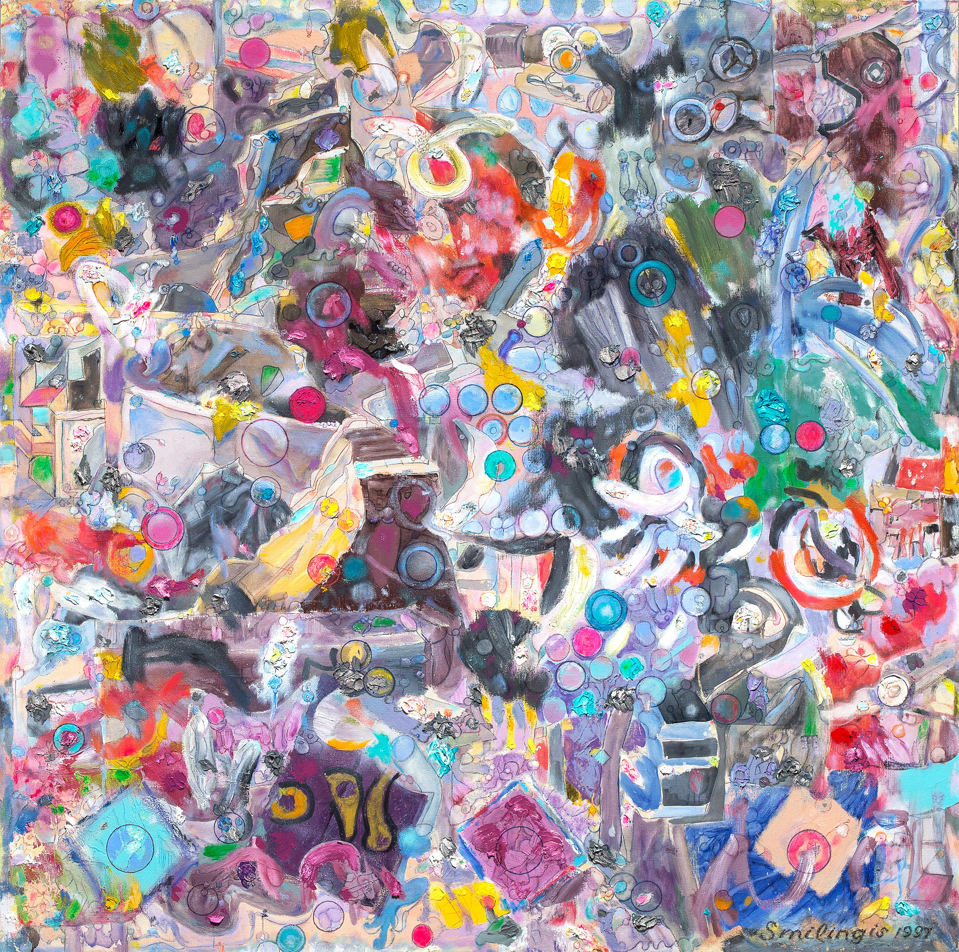 Cheerful Collage, 135 x 135 cm, 1997