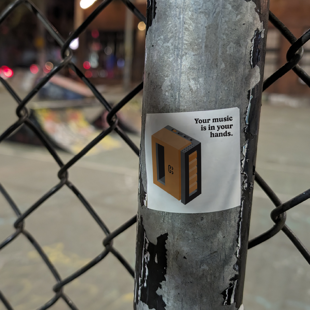 Cassette player sticker, white