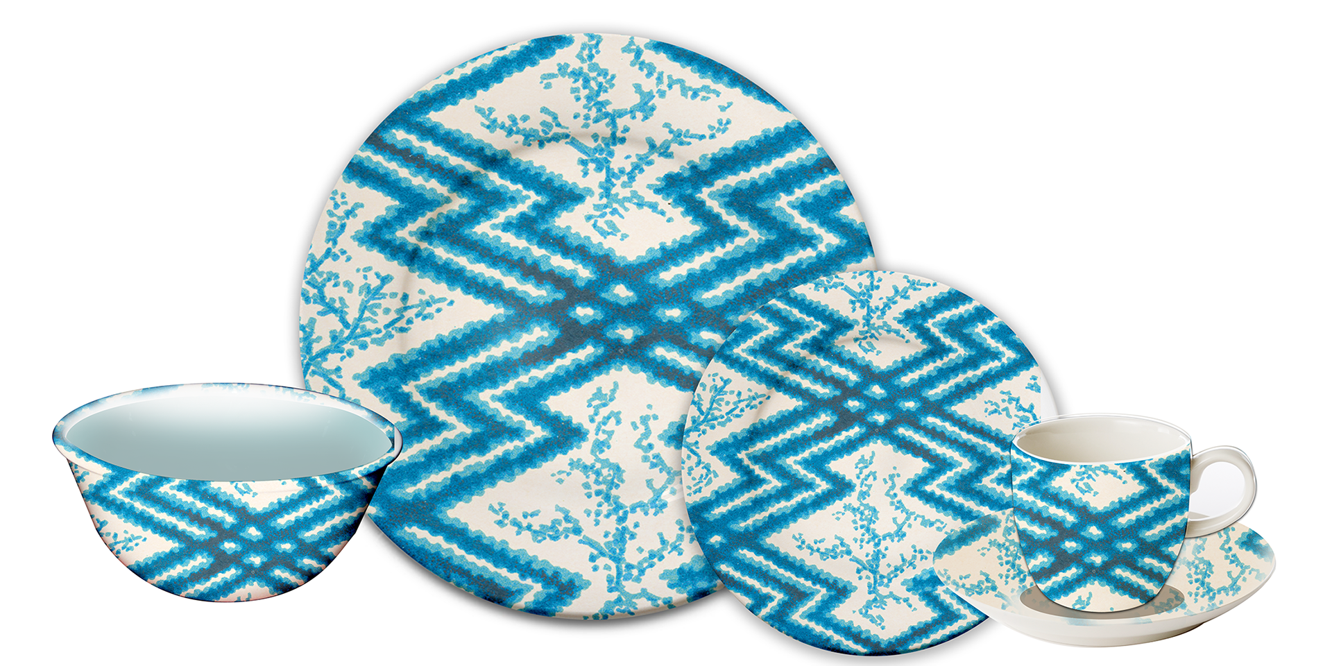 Ikat Blue Dishware