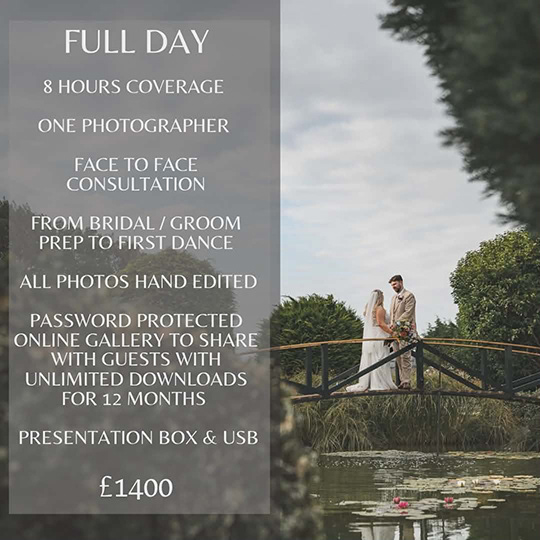 8 hours wedding photography Lincoln