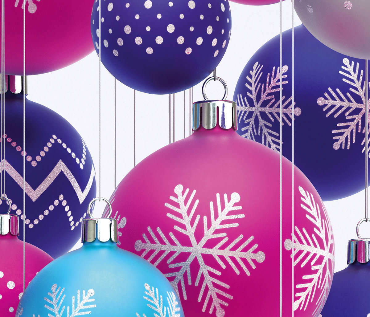 Detail of CRUK Christmas baubles logo by Digital Progression