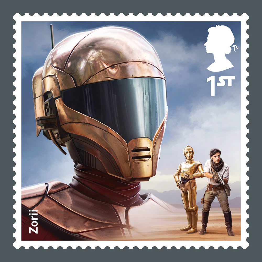 Royal Mail Star Wars Stamp 2019 by Malcolm Tween Zorii Bliss