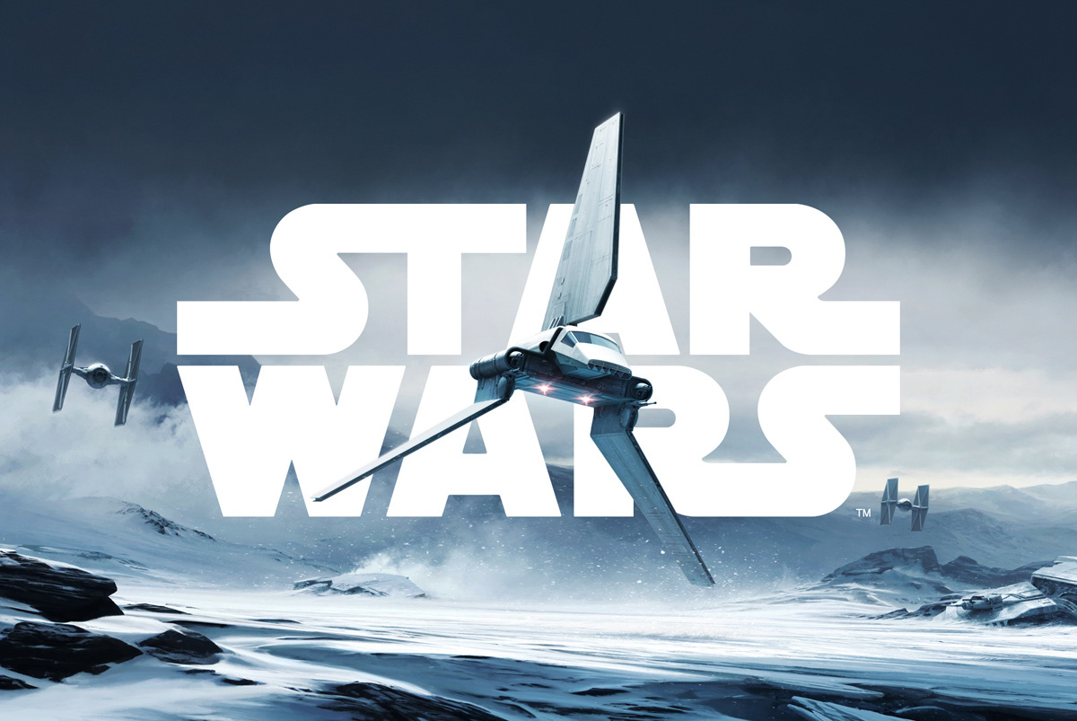 The North Ridge by Malcolm Tween Limited Edition officially licensed STAR WARS™ lithograph for Star-Wars-Celebration 2020 Hoth Imperial Shuttle in snow with fallen ATAT