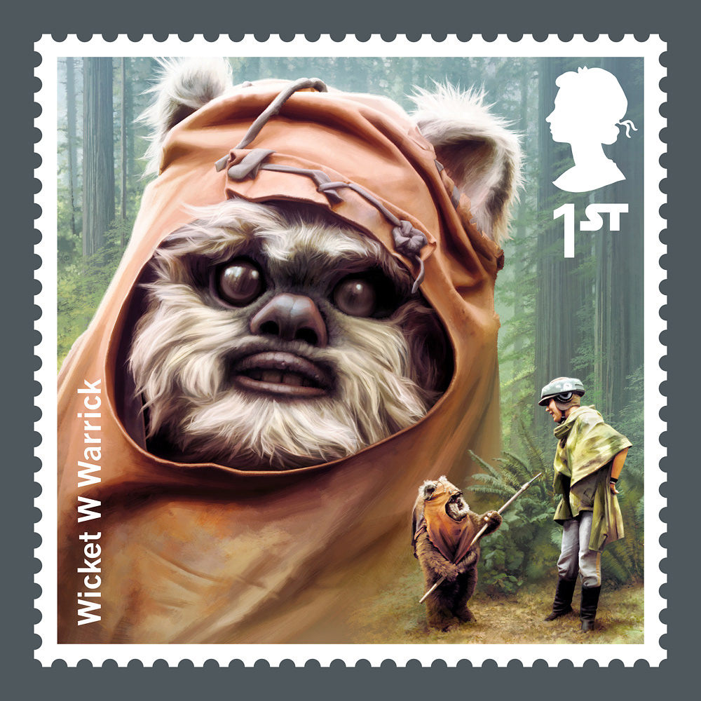 Royal Mail Star Wars Stamp 2019 by Malcolm Tween wicket the Ewok