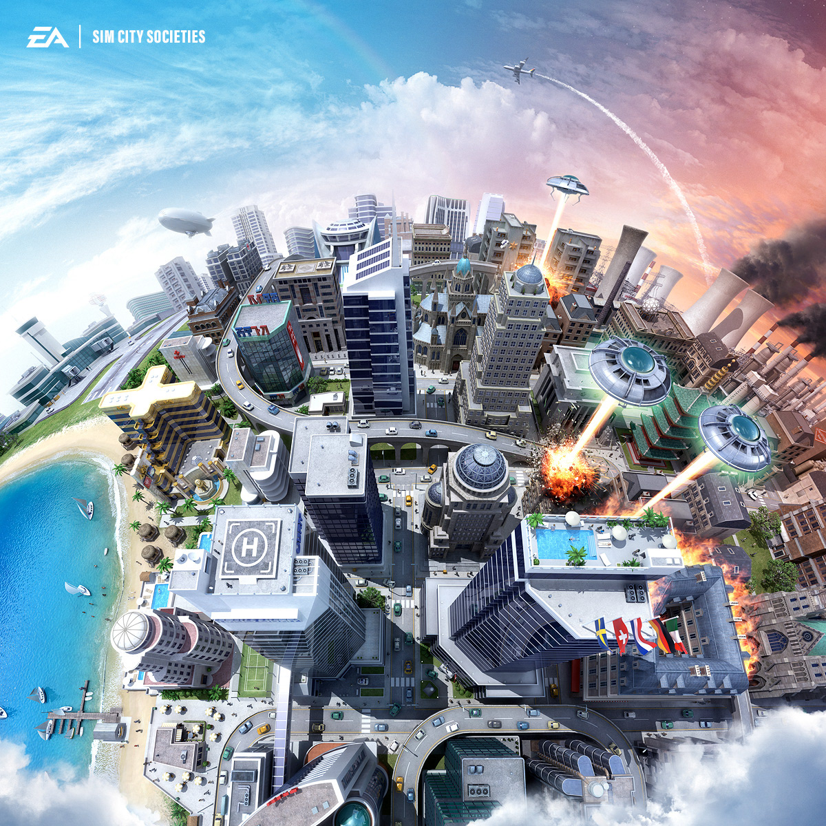 Malcolm Tween Box art for Sim City Societies for EA.