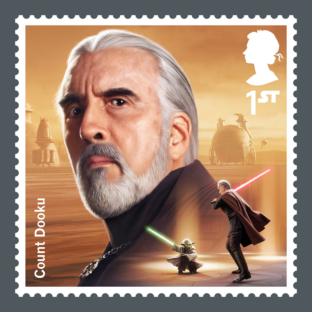 Royal Mail Star Wars Stamp 2019 by Malcolm Tween Count Dooku