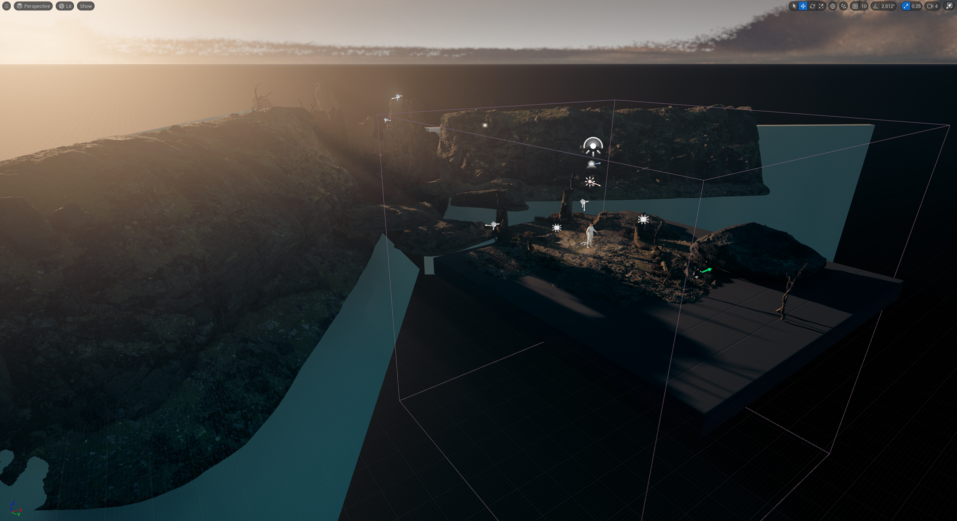 The final scene from an aerial view, outside of the cinema camera actor.