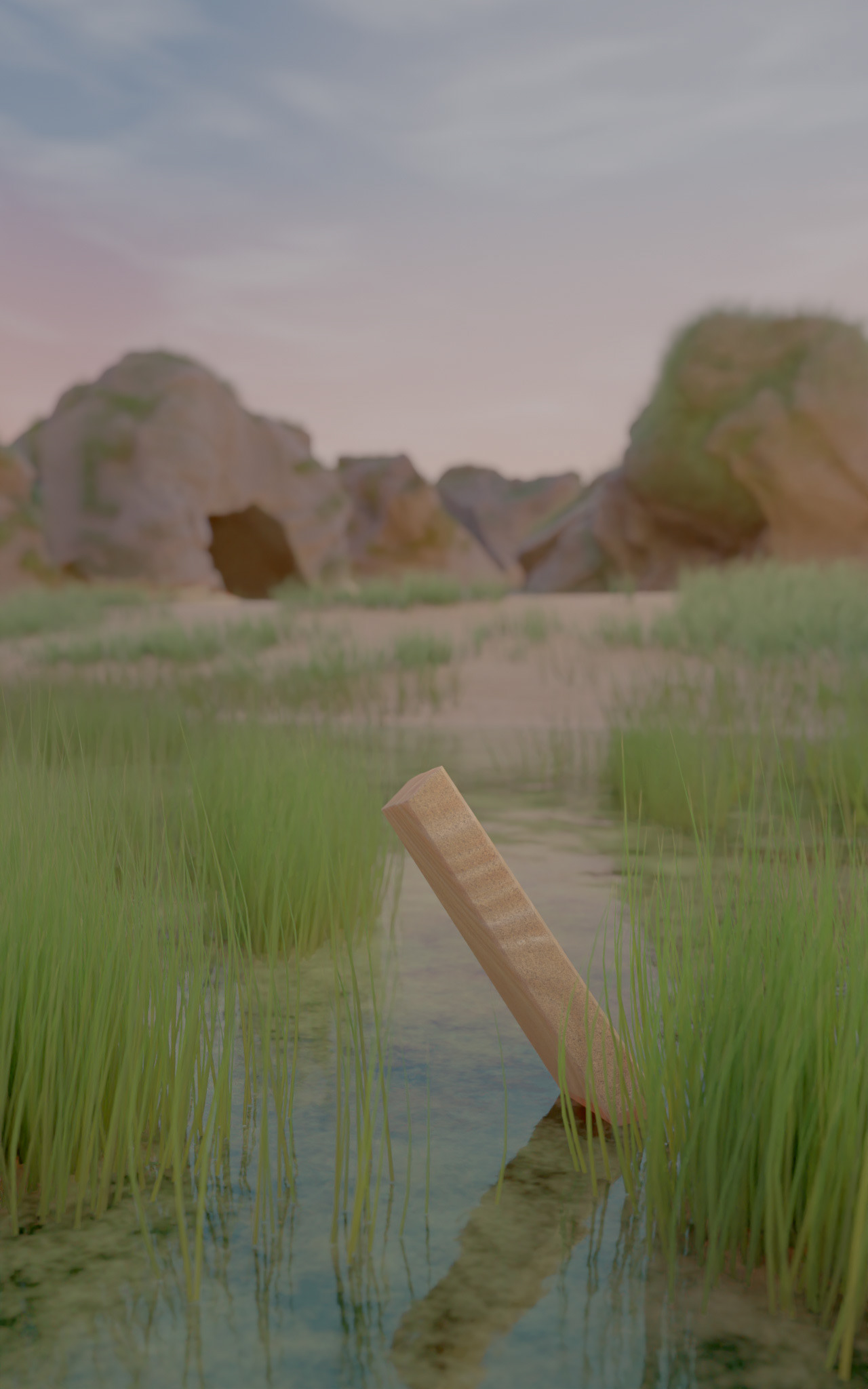 Adjusted cave entrance | Adjusted rocky formations | Adjusted grass