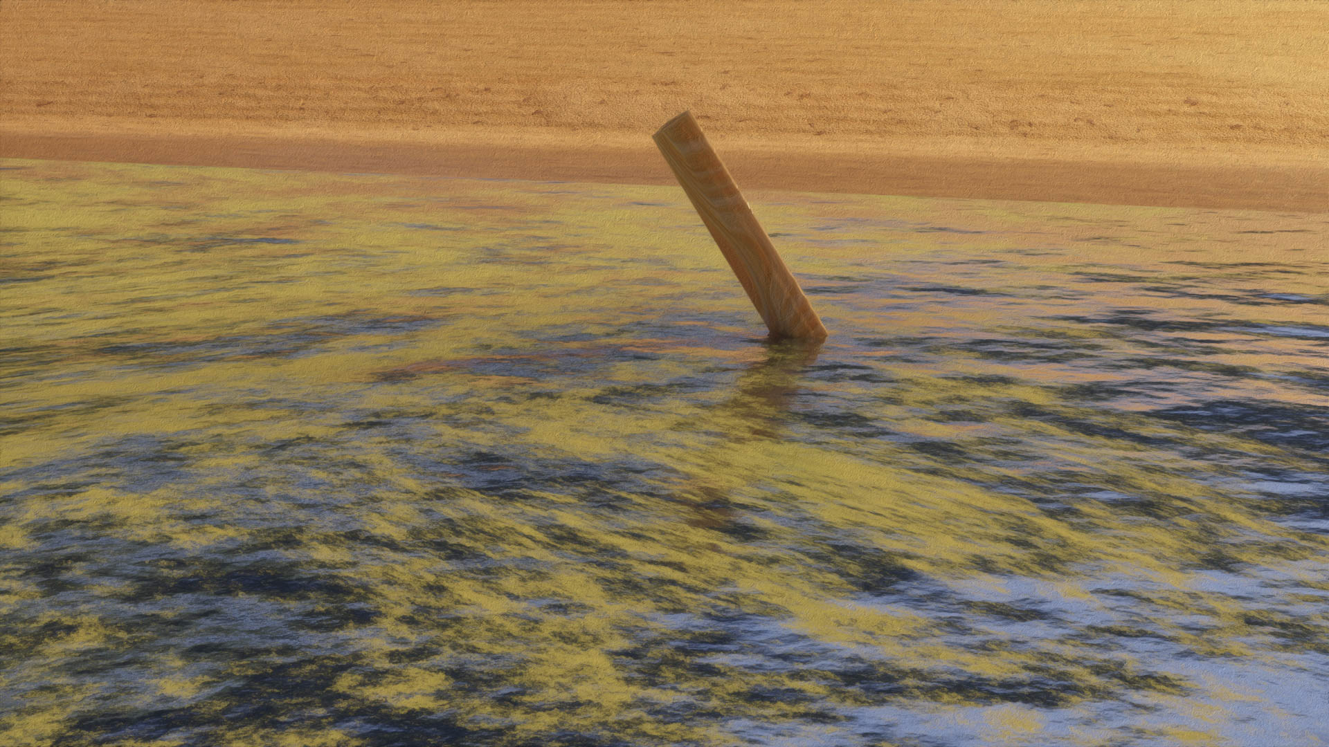 Excessive surface algae with a paint stroke filter