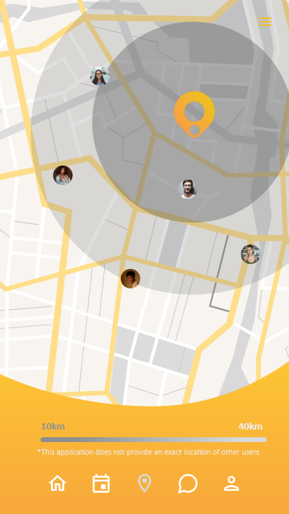 Map of nearby users