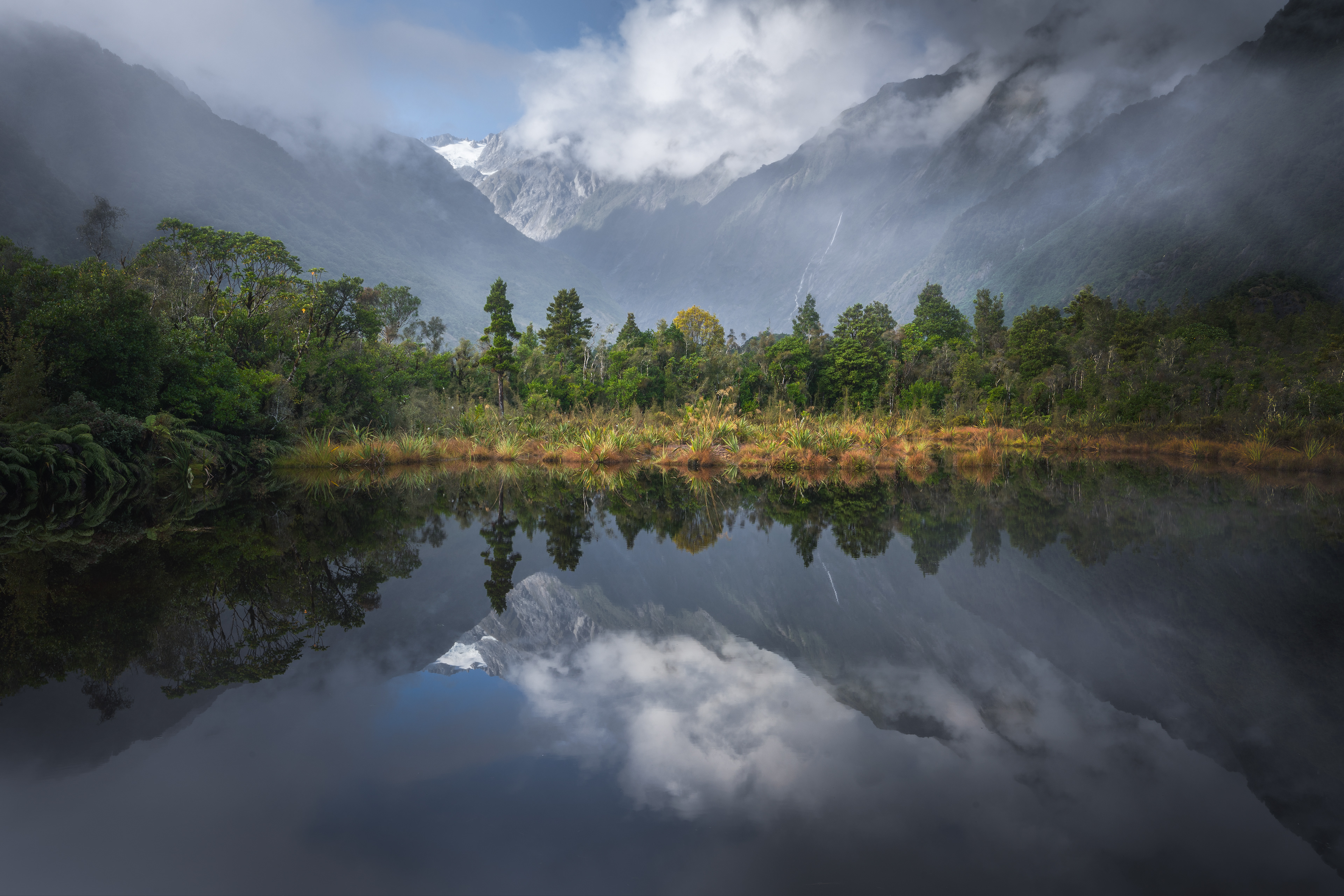 Peters Lake at Franz Josef reflection
