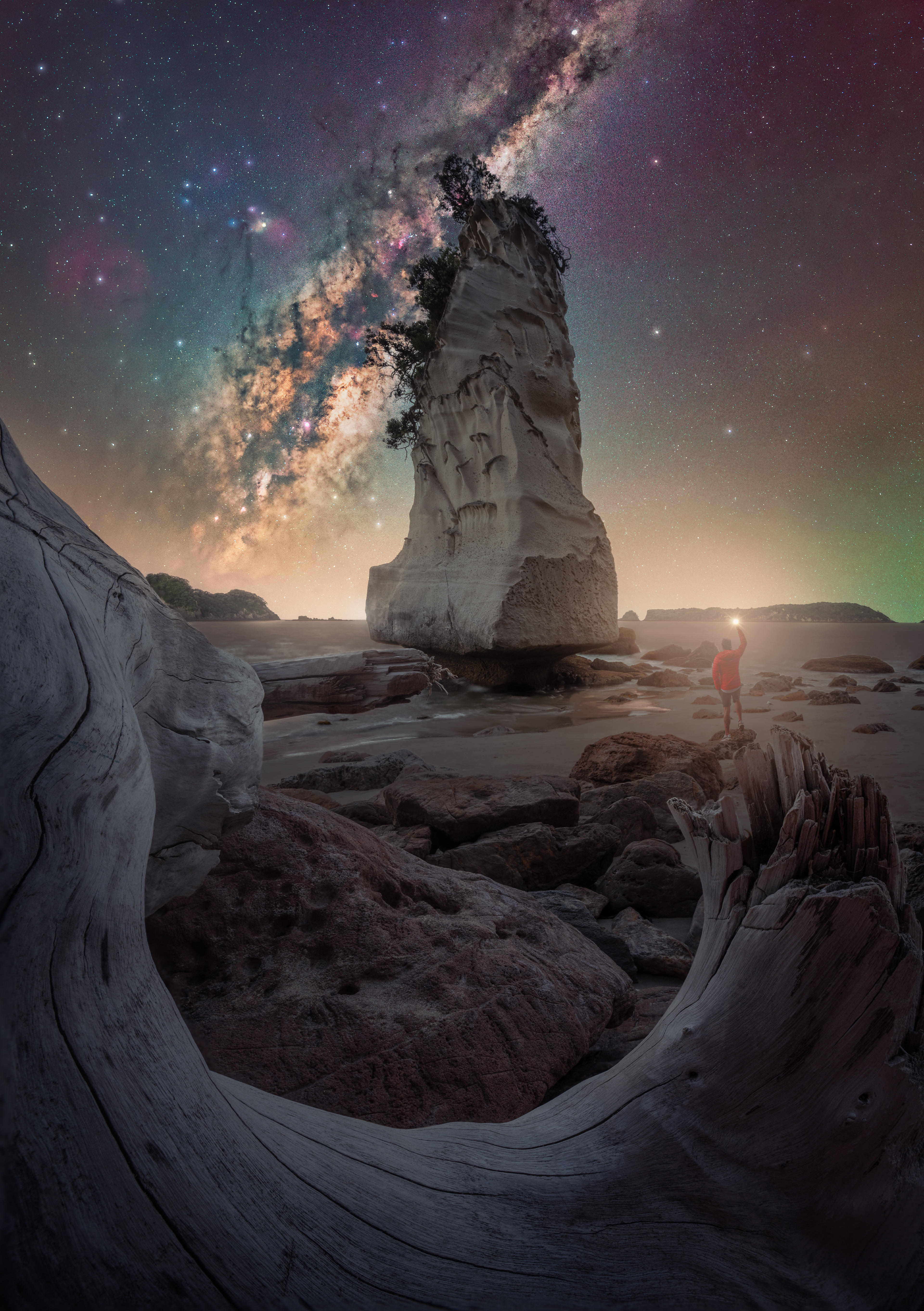 Milky Way selfie at Cathedral Cove