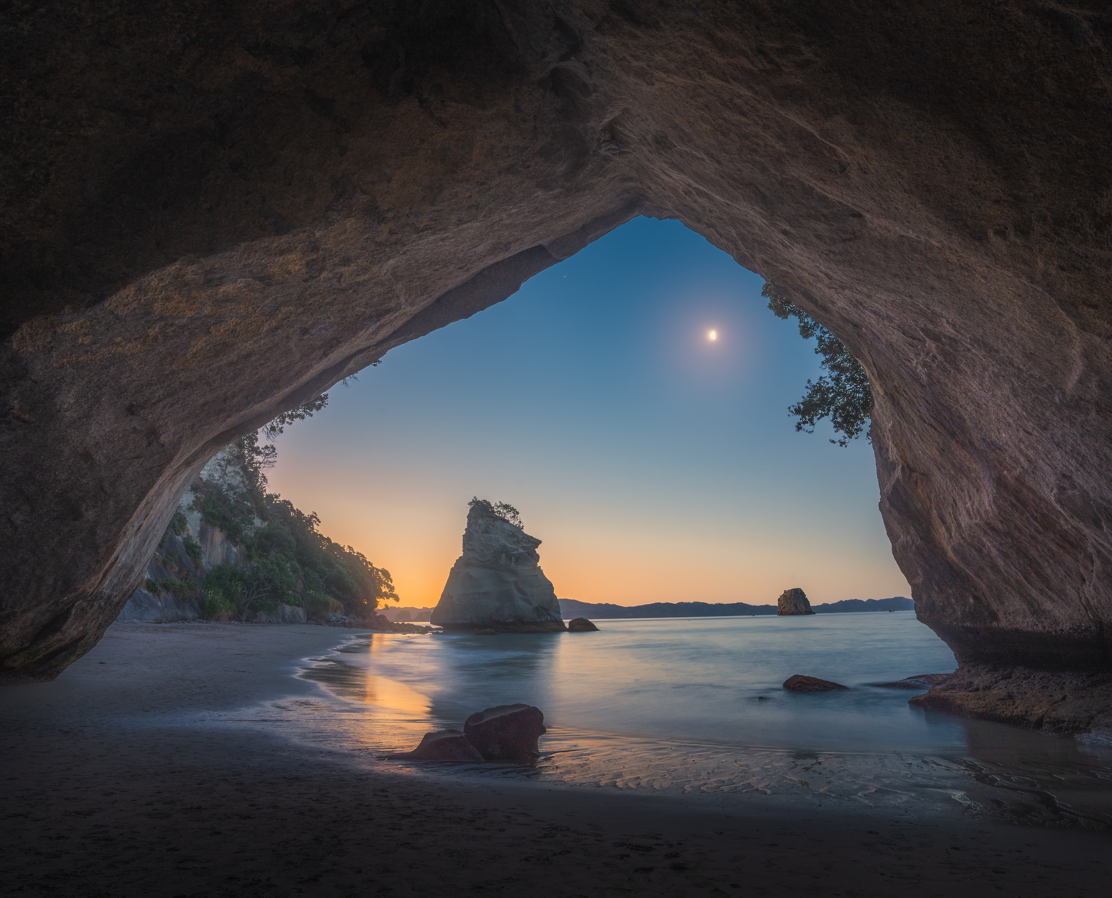 Cathedral Cove during sunset