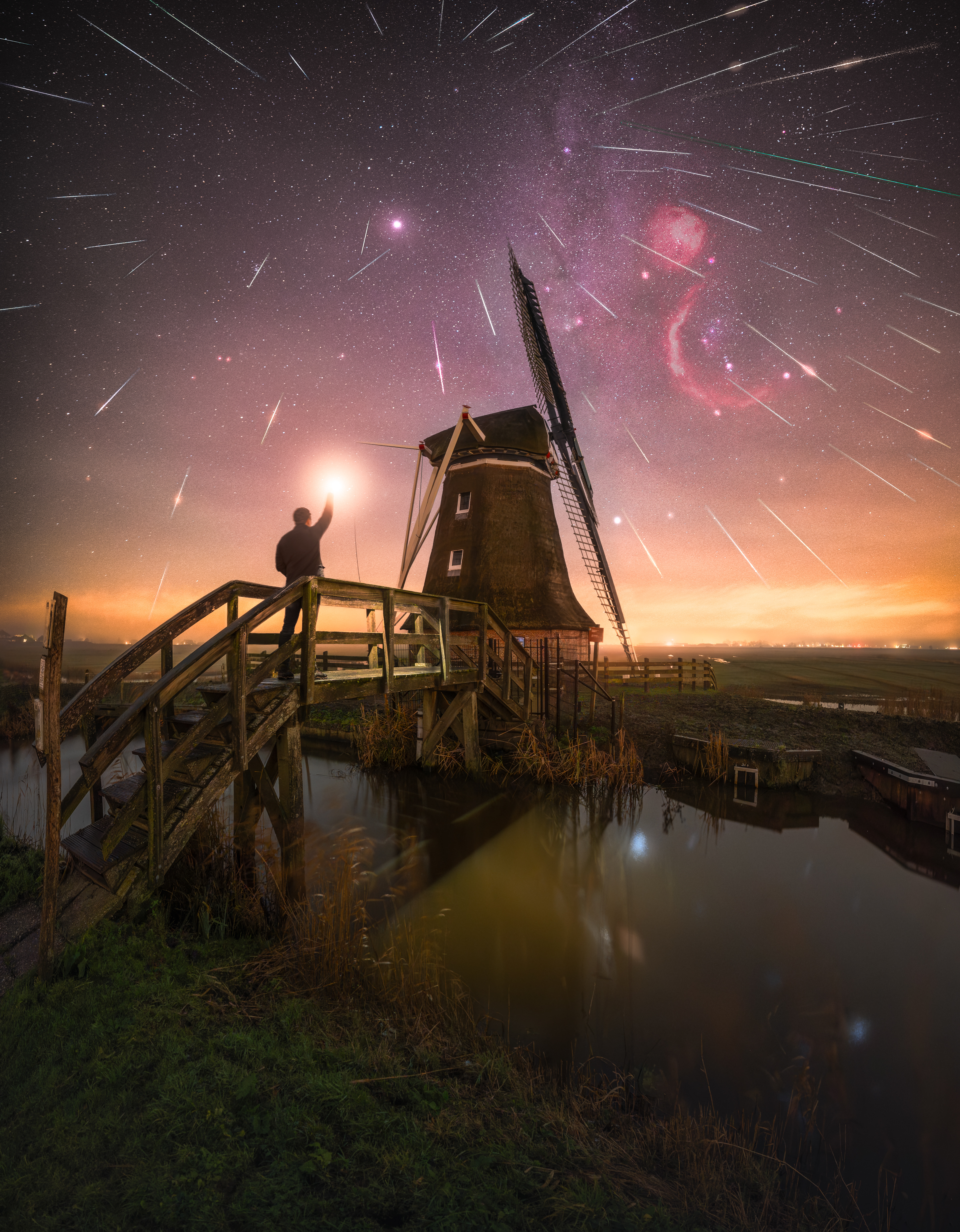 Geminids meteor shower over the Netherlands