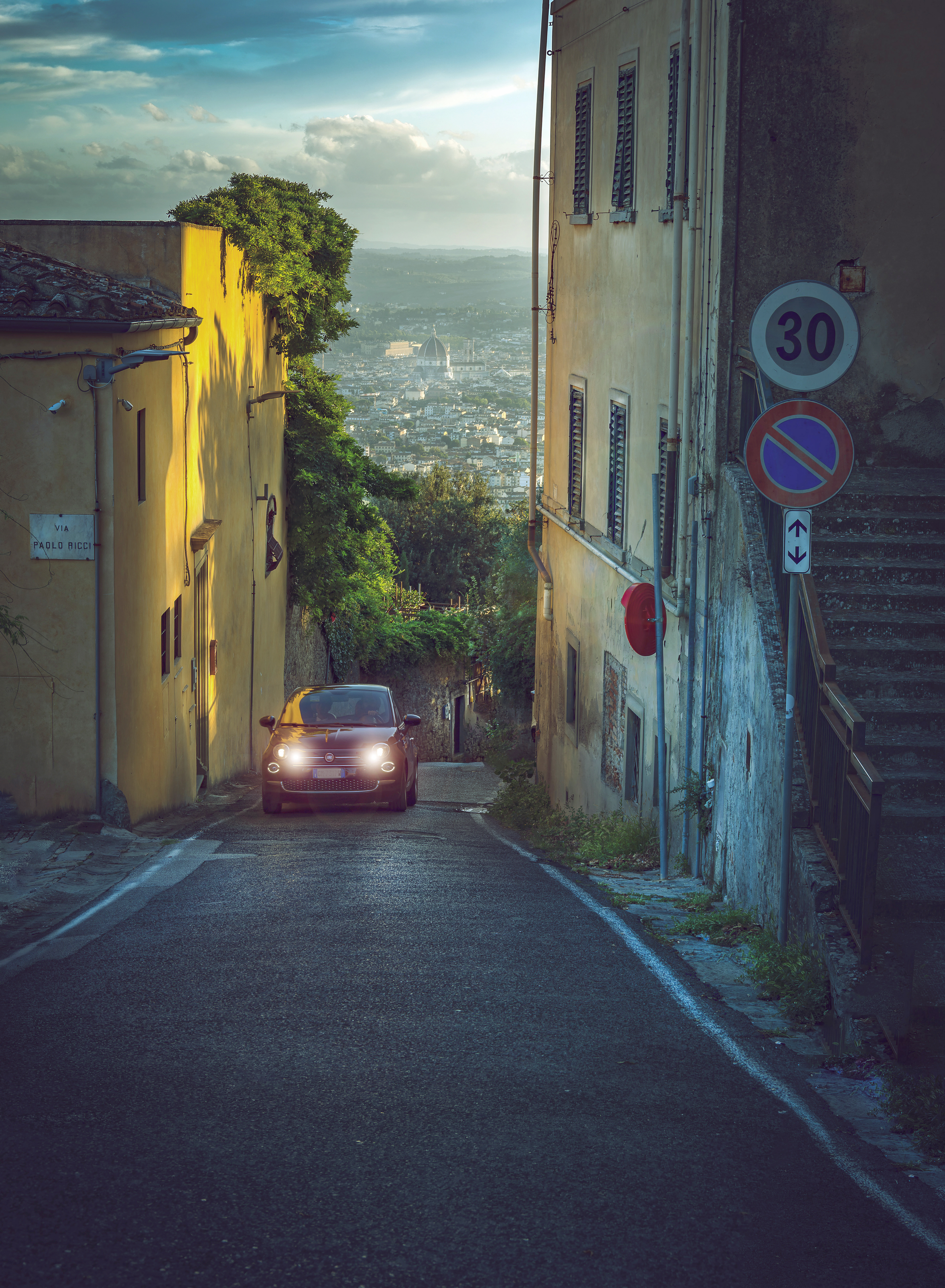 Straatje in Arcentri, Toscane