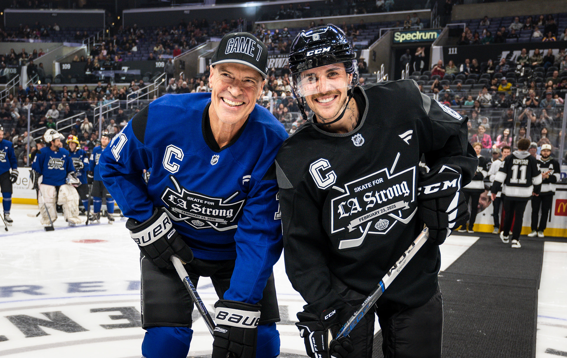 Mark Messier and Justin Bieber - LA Kings Skate for LA Strong