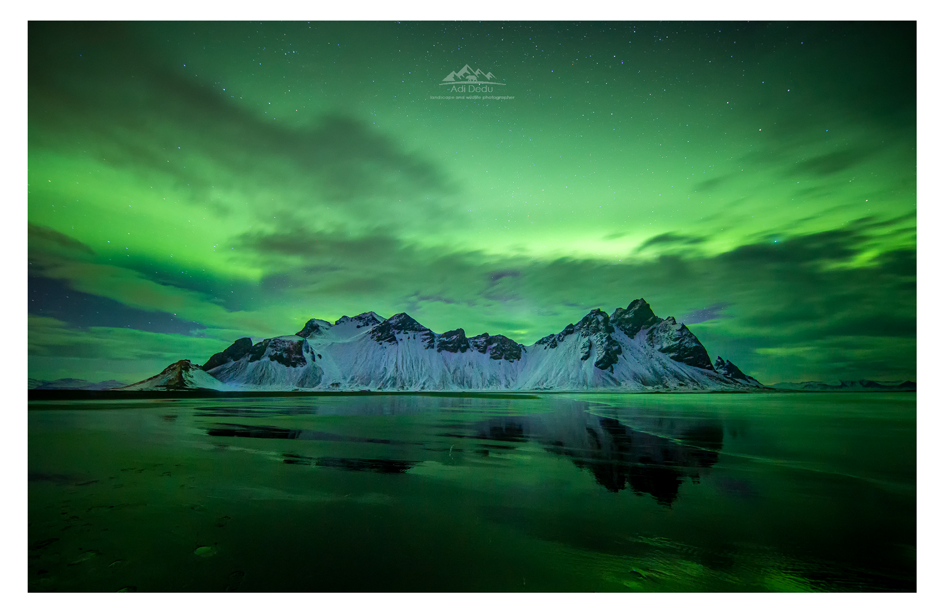 The aurora borealis at Vestrahorn - Iceland