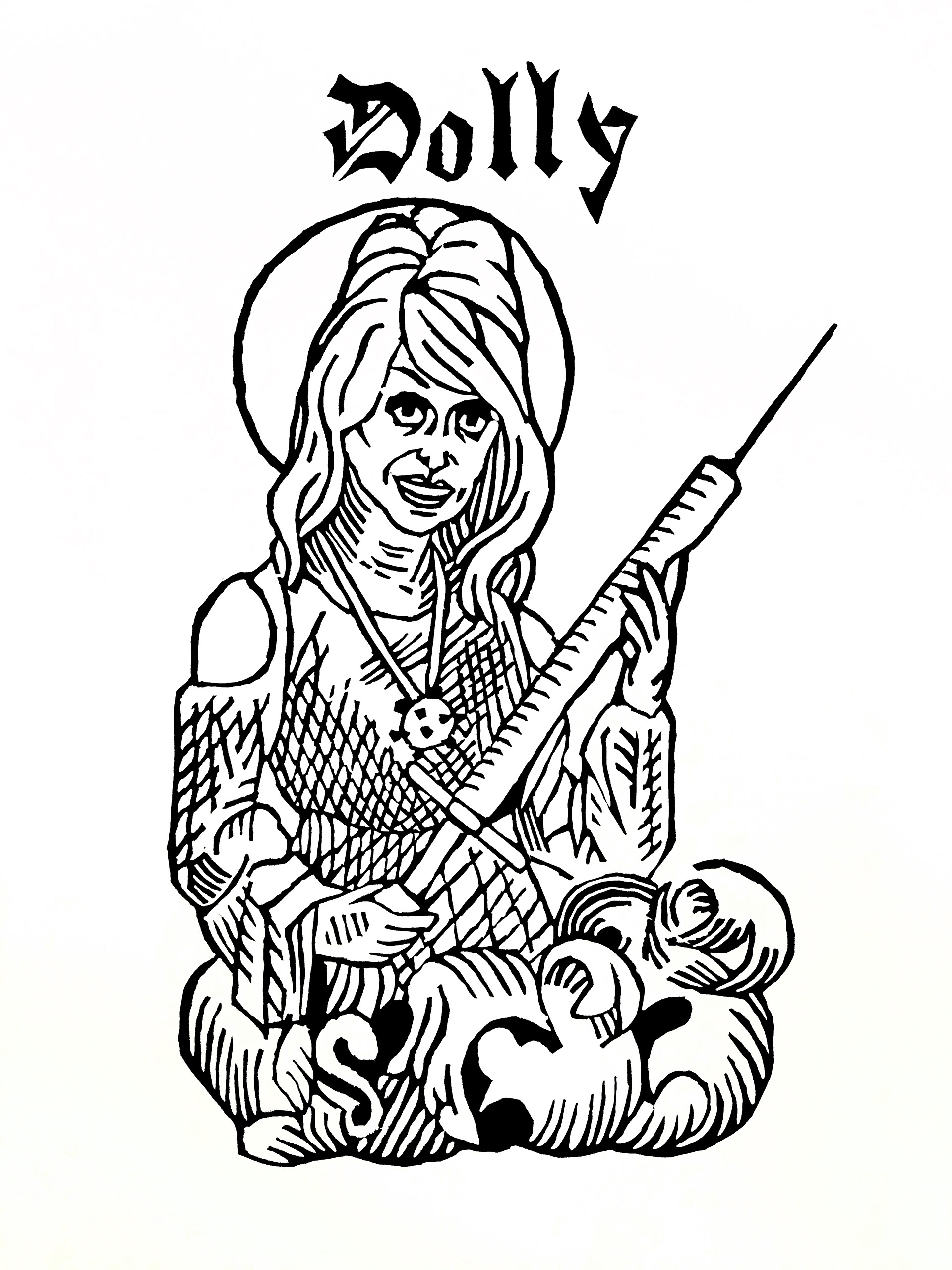 Coronavirus Saint Dolly, 15 x 11 in, 2021