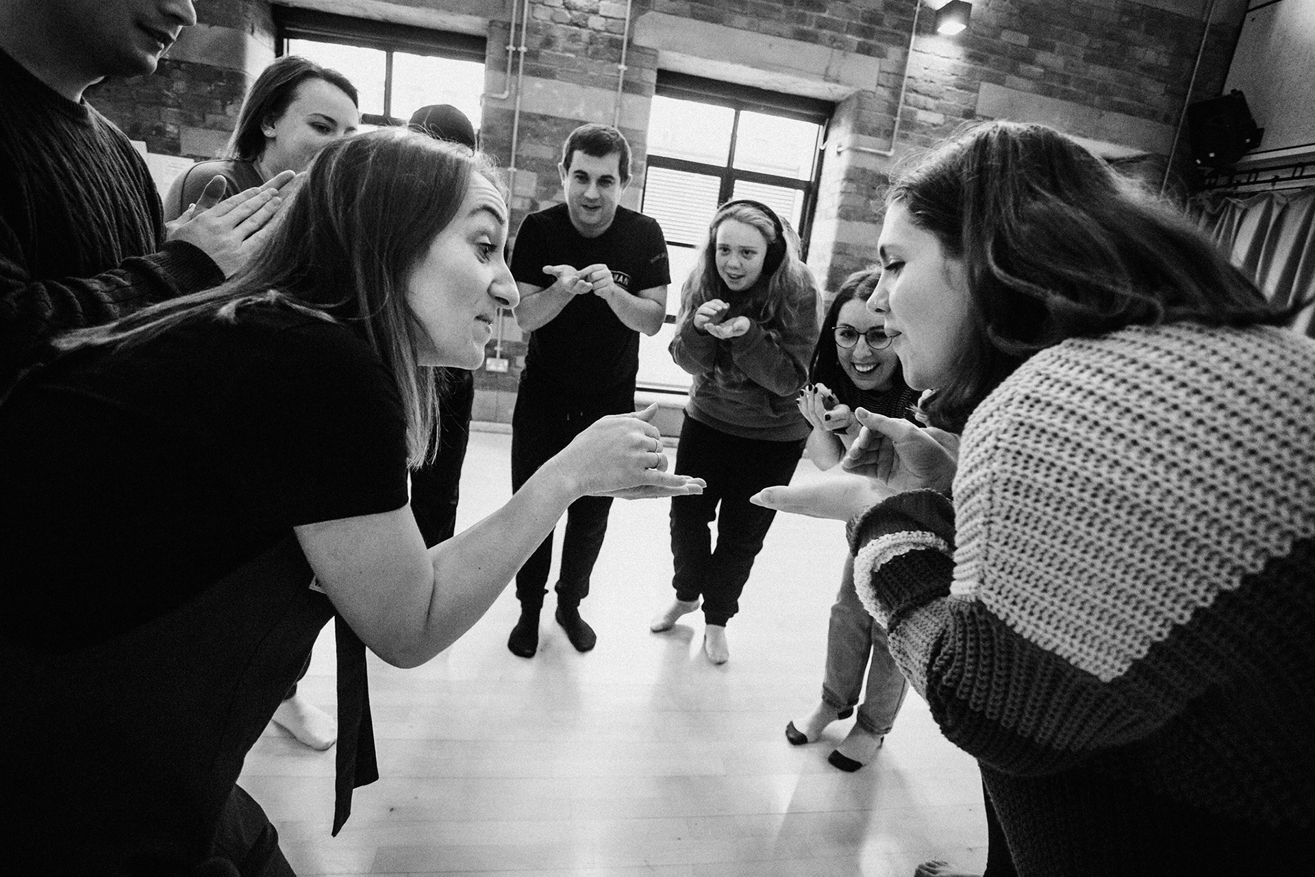 Rehearsal photos at Mind The Gap Theatre Co. - learning disability theatre