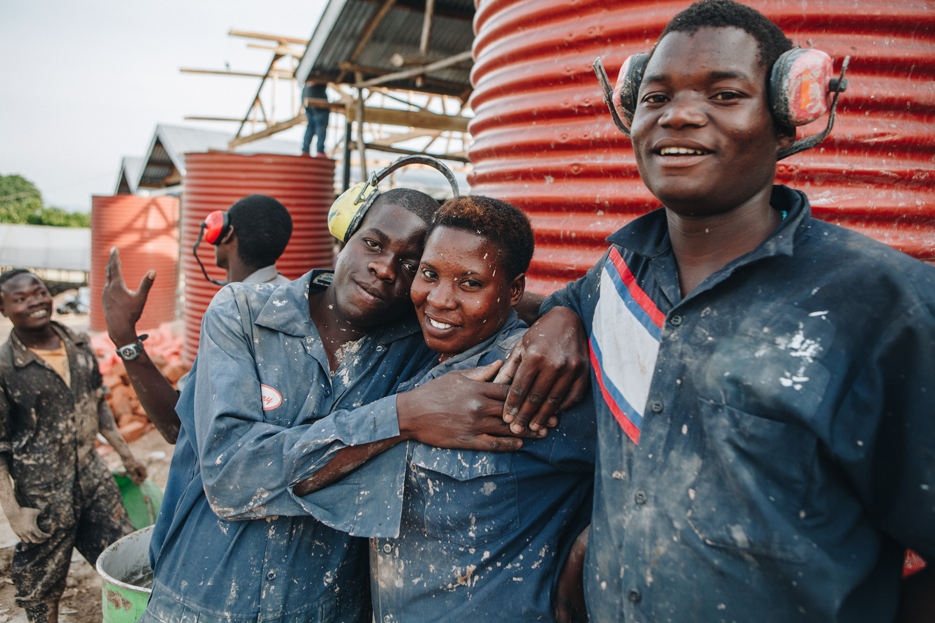 Workers at Bio-fuel facility, Uganda - editorial for non-profit Yunus Social Business (YSB)