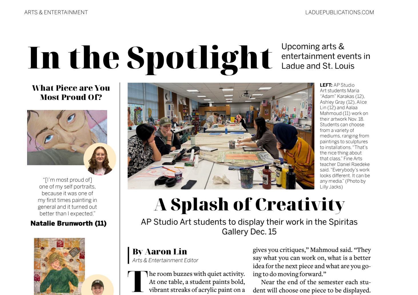 Final print. The staffer added the date and proper photo credit in the caption.