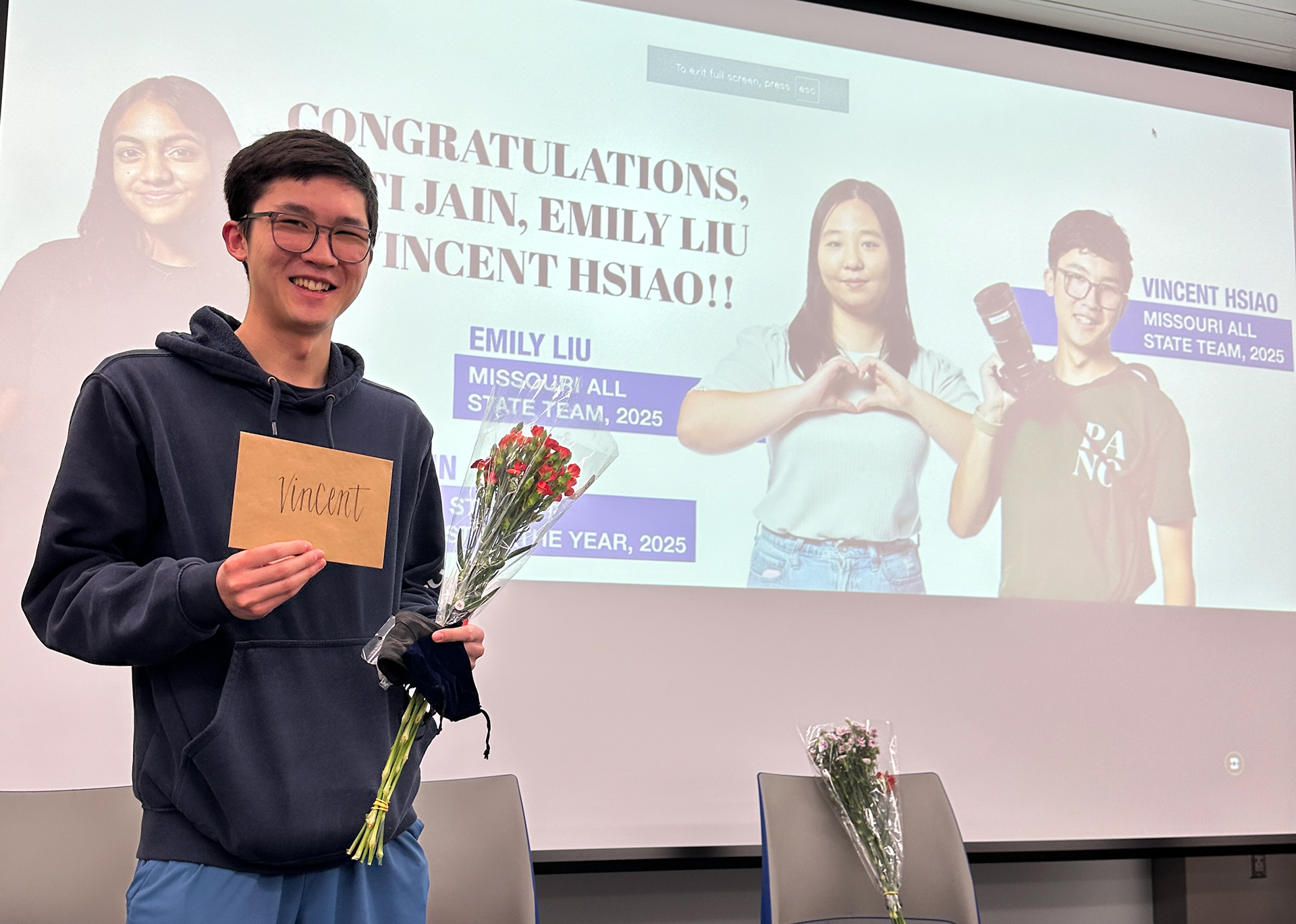 MIJA Individual Awards celebration during newspaper class, March 12, 2025. Photo by Katie Myckatyn