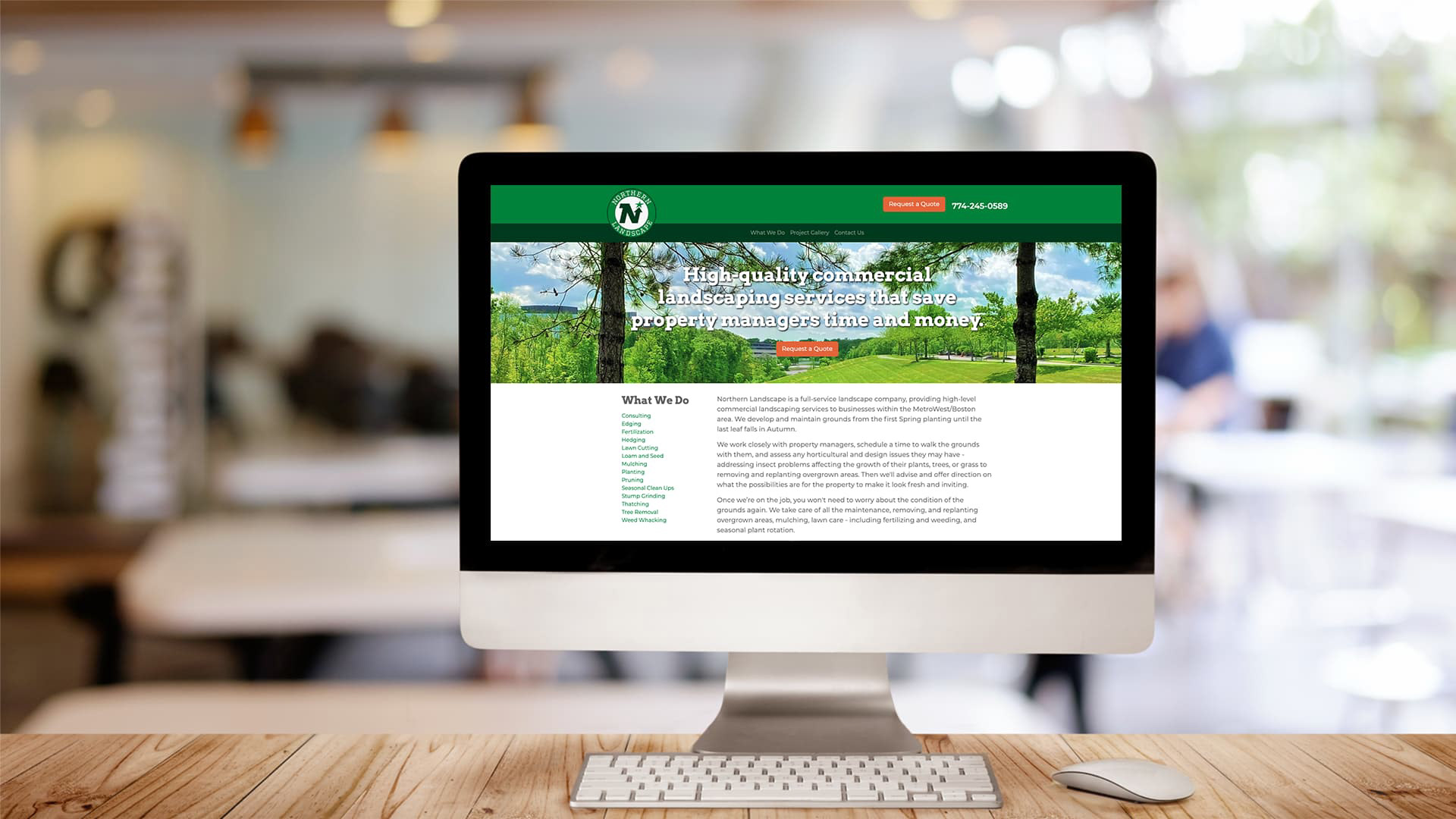 northern landscape website homepage screen capture