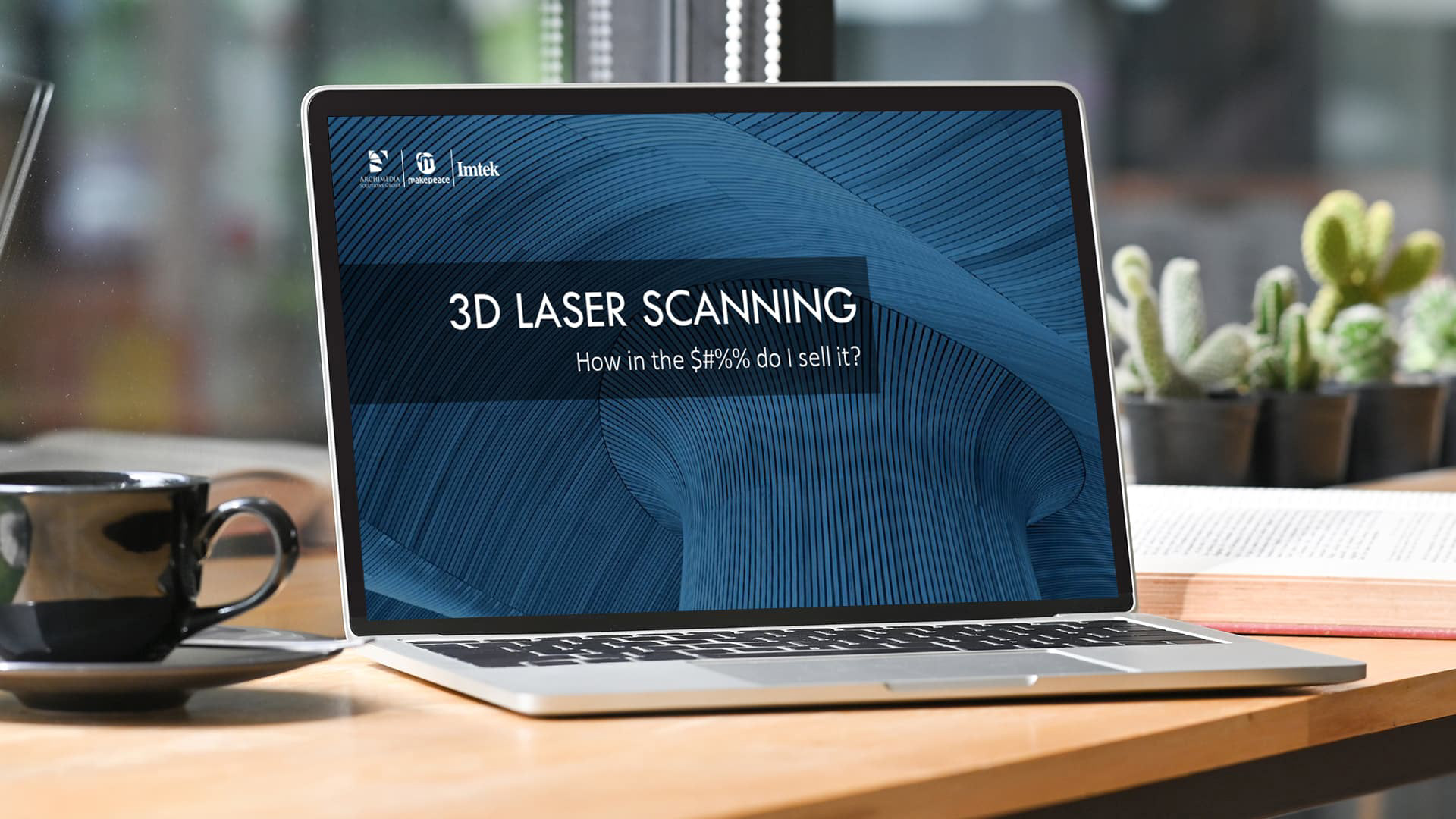 3d laser scanning intro slide on a laptop screen