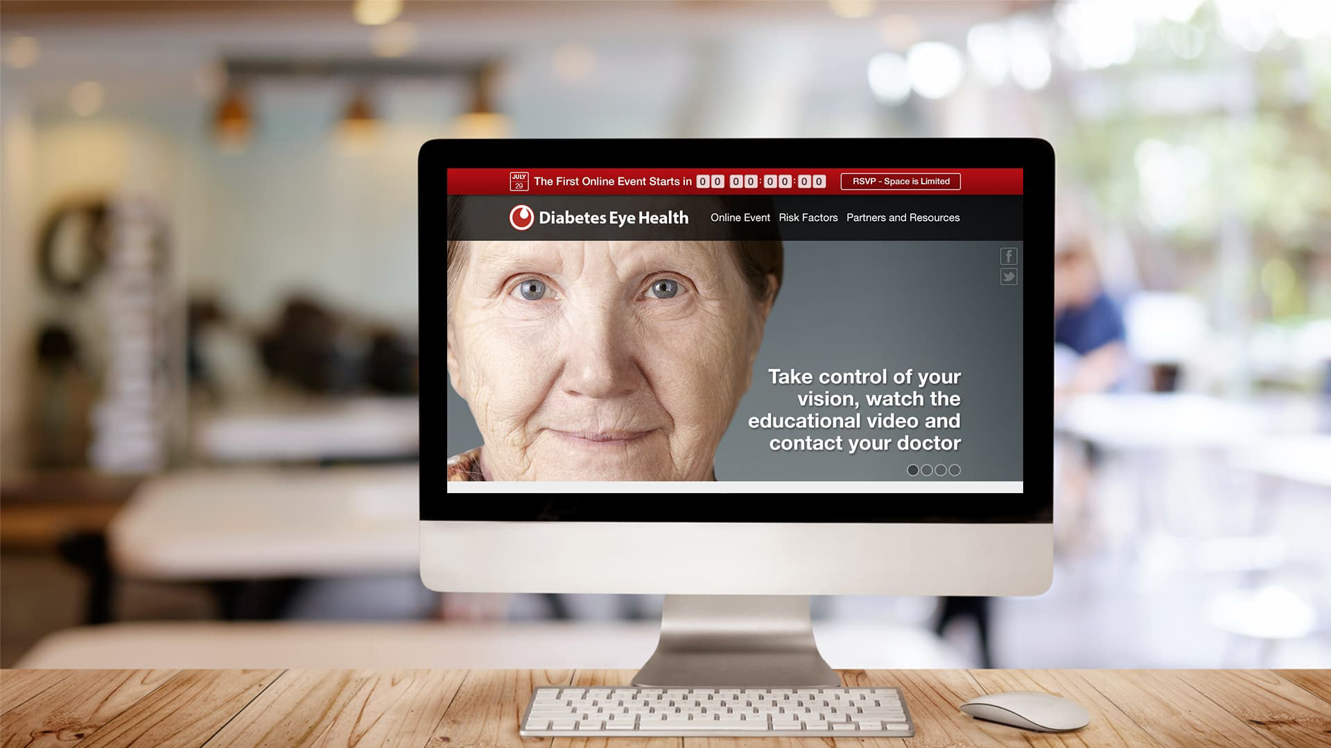 diabetes eye health website homepage screen capture