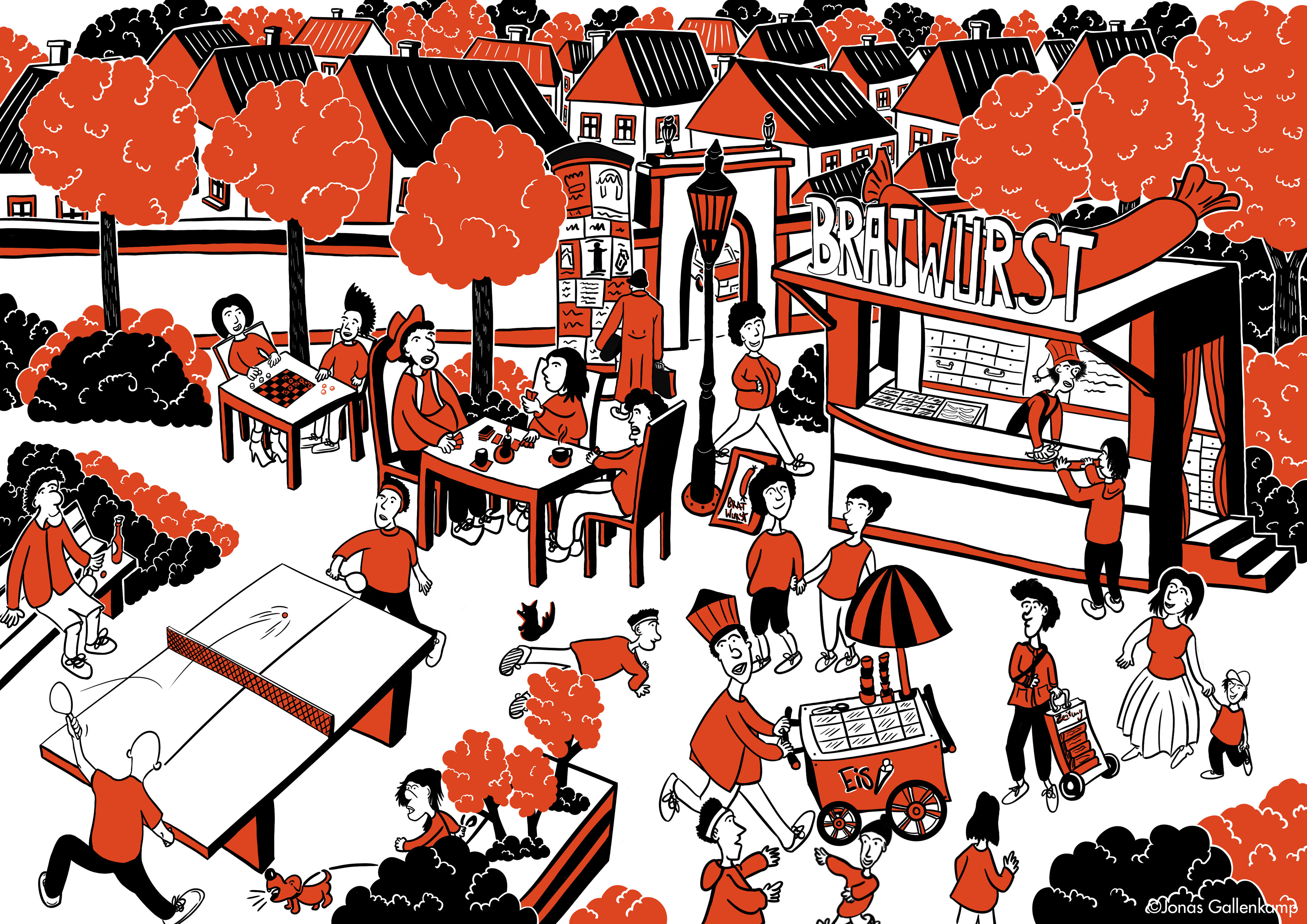 Wimmelbild Stadtpark