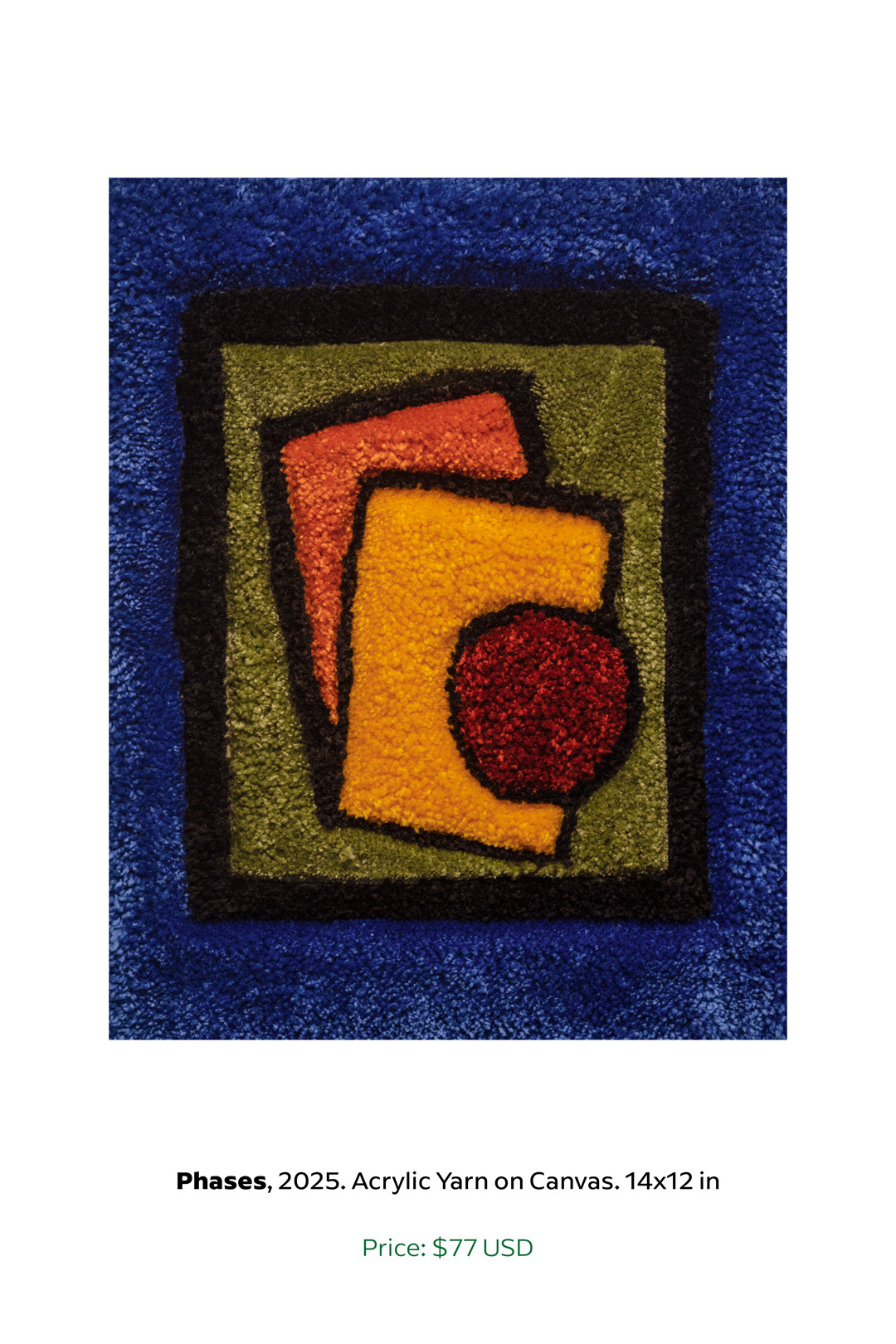 Phases, 2025. Acrylic Yarn on Canvas. 14x12 in