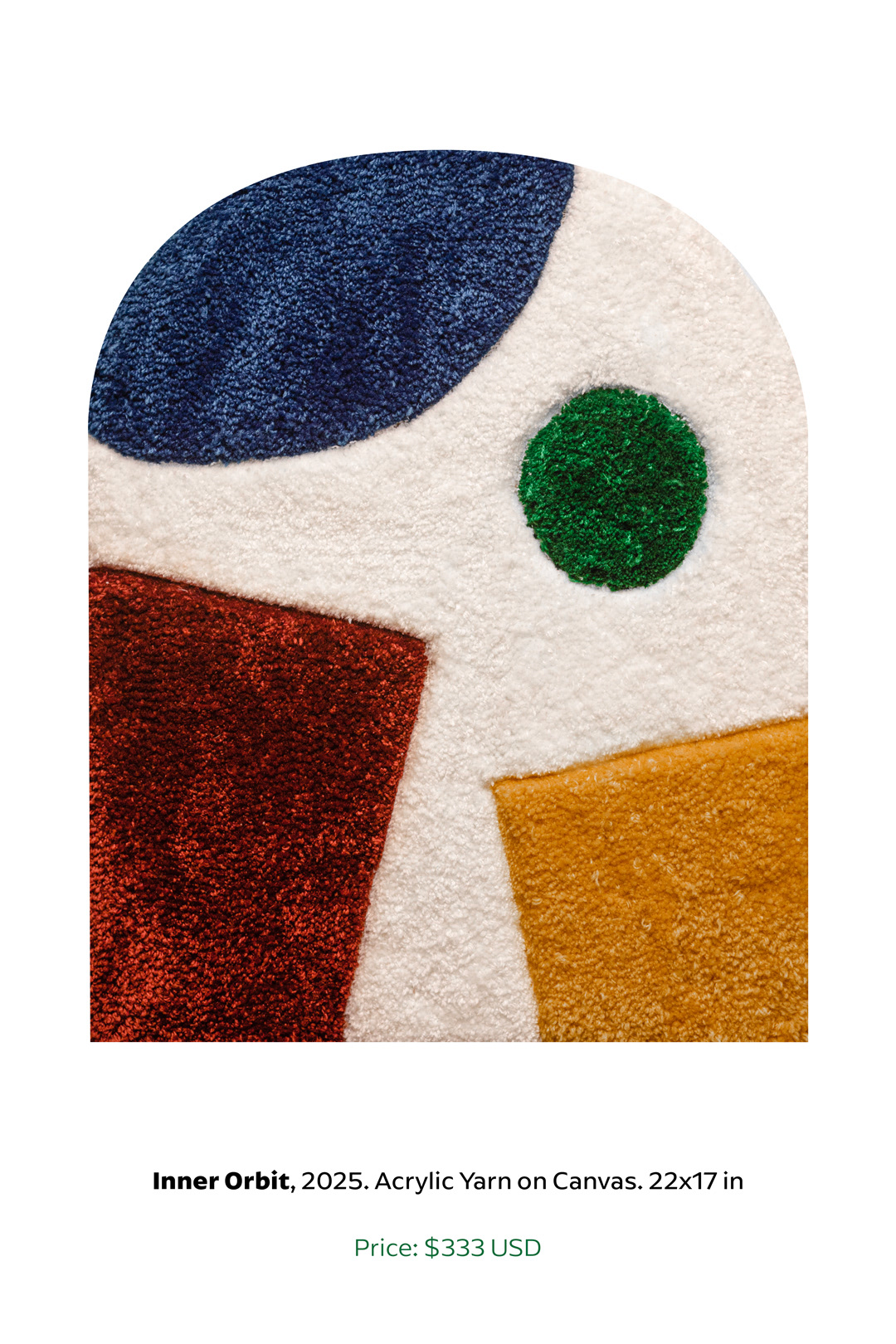 Inner Orbit, 2025. Acrylic Yarn on Canvas. 22x17 in
