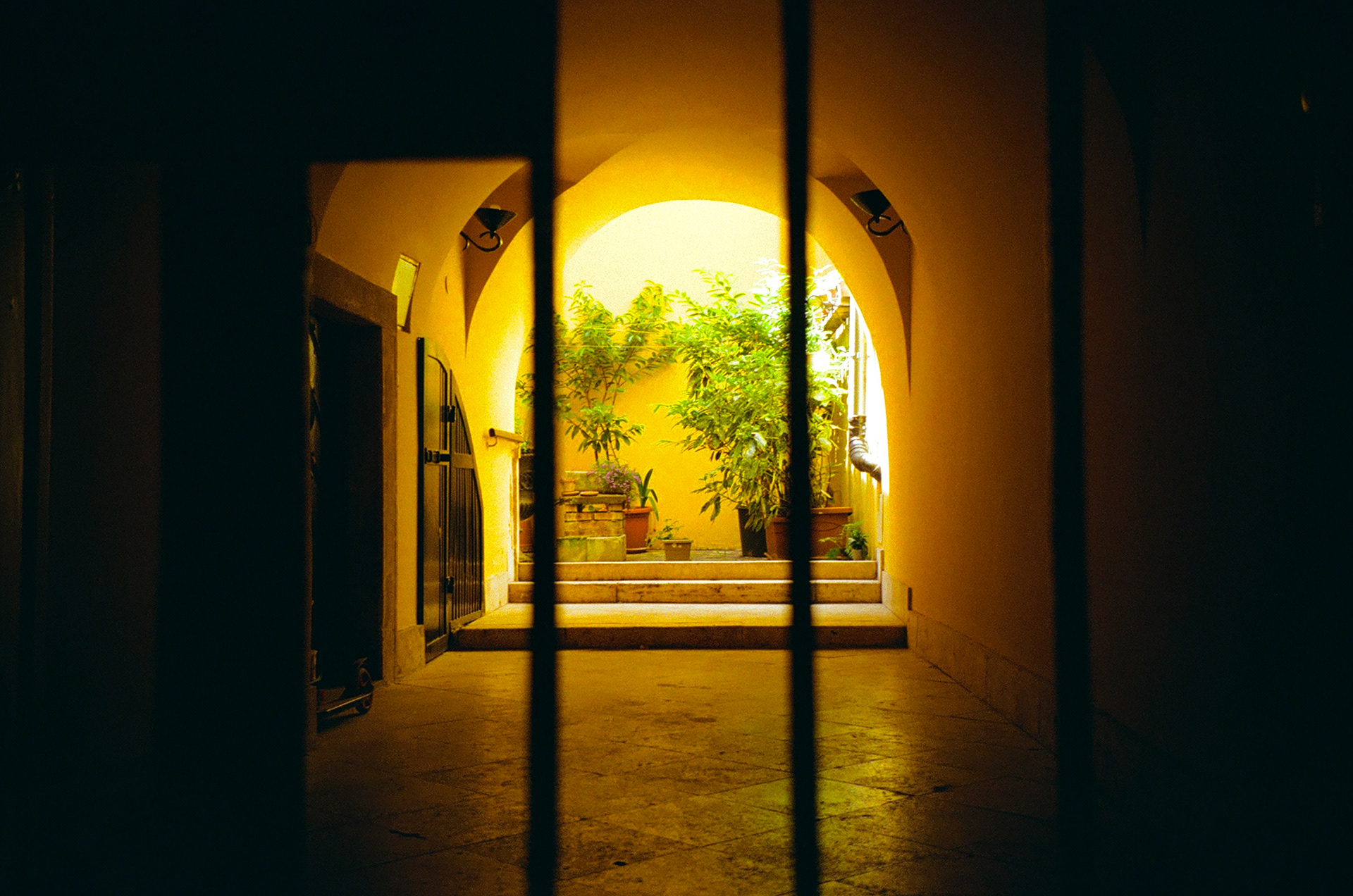 Inside hallway of a home in Budapest, Hungary. May 2024.