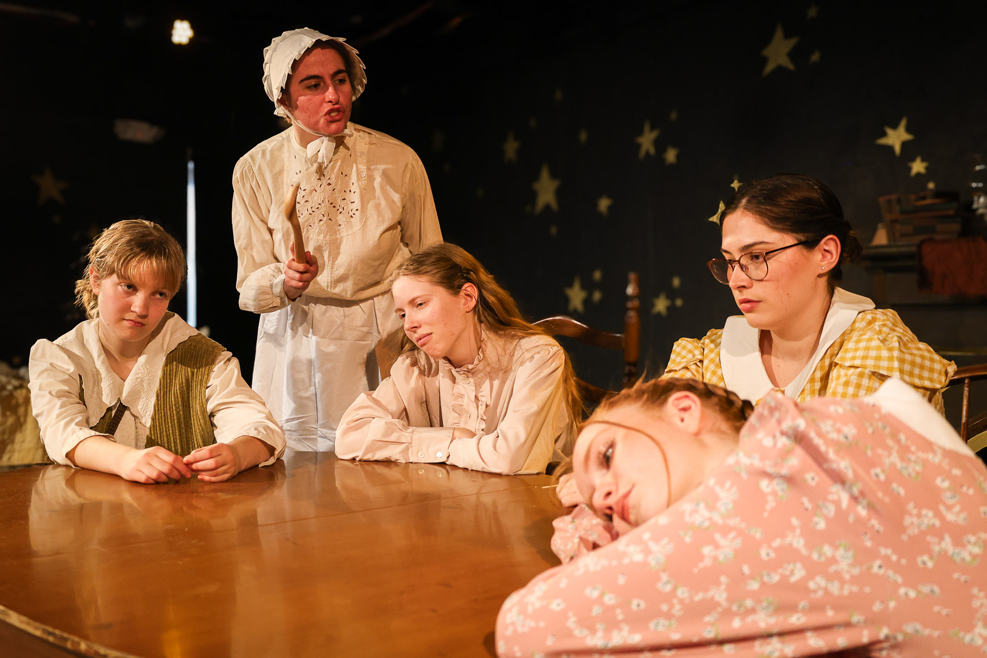 Little Women by Kate Hamill. (Adapted from the novel by Luisa May Alcott) Directed by Oona Hutchman. Produced by Downstage Theatre Company. Performed on December 5th, 6th, and 7th of 2024 at Sarah Lawrence College.