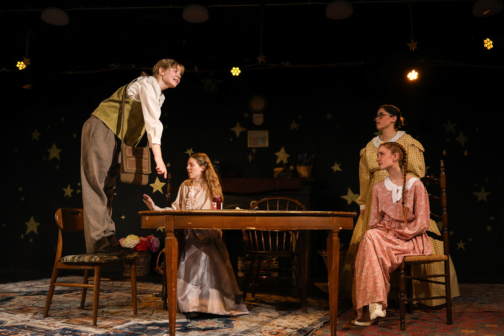 Little Women by Kate Hamill. (Adapted from the novel by Luisa May Alcott) Directed by Oona Hutchman. Produced by Downstage Theatre Company. Performed on December 5th, 6th, and 7th of 2024 at Sarah Lawrence College.